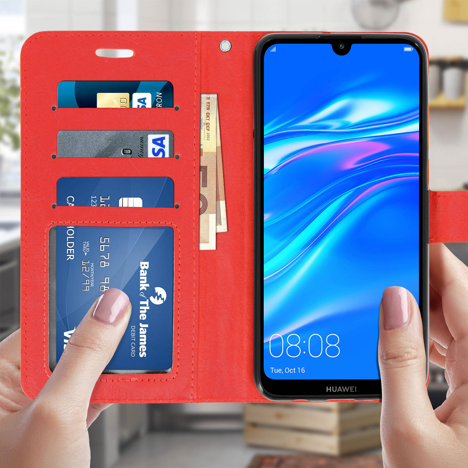 Funda tipo libro con función soporte para Huawei P30 Lite