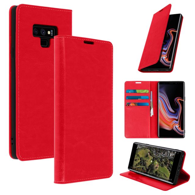 Explícitamente Ausencia Sin valor Funda de piel auténtica y cartera - Roja para Samsung Galaxy Note 9 - Spain