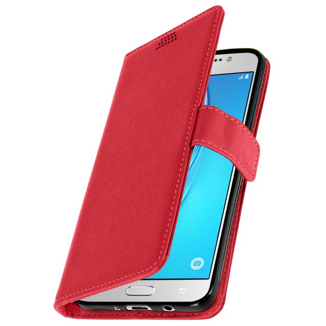 werkwoord motor jeans Housse, étui portefeuille avec fonction support pour Samsung Galaxy J5 2016  - Rouge - Français