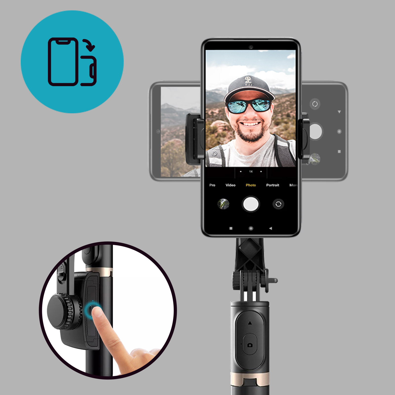 Perché Selfie Q08 Trépied Smartphone Stabilisateur - Aness-Shop