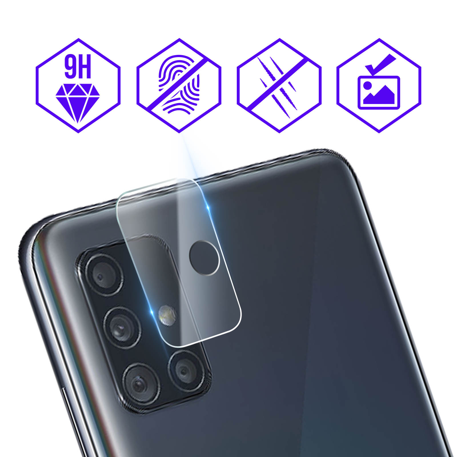 Film Verre Trempe pour SAMSUNG Galaxy A51 Incurve Ecran Incassable 9H+  Protection 0,33mm Transparent 2,5D - Shot Case