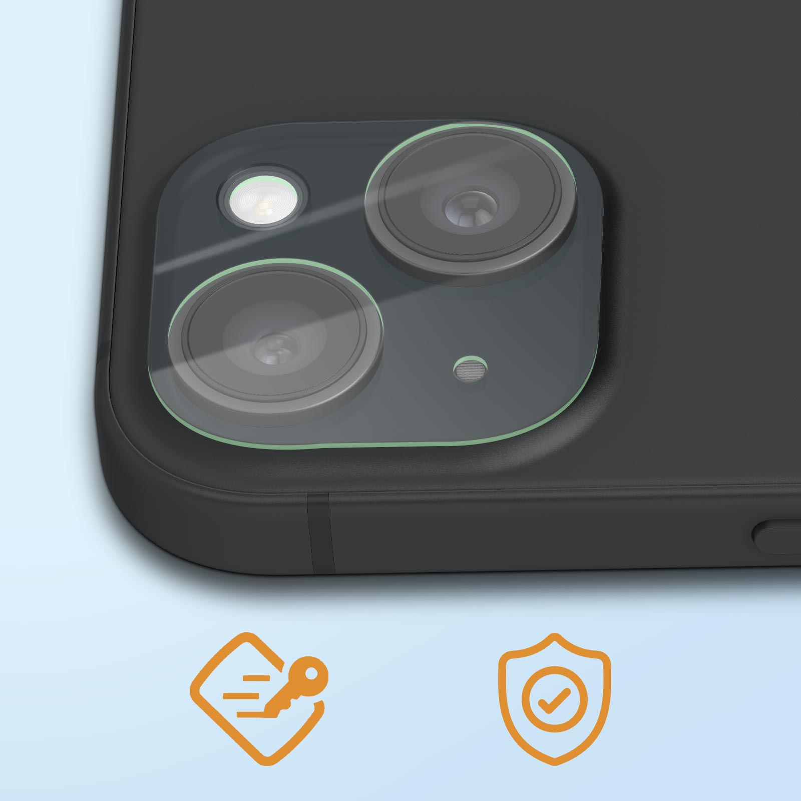 Verre Trempé Caméra iPhone 15 et 15 Plus, Anti-rayures