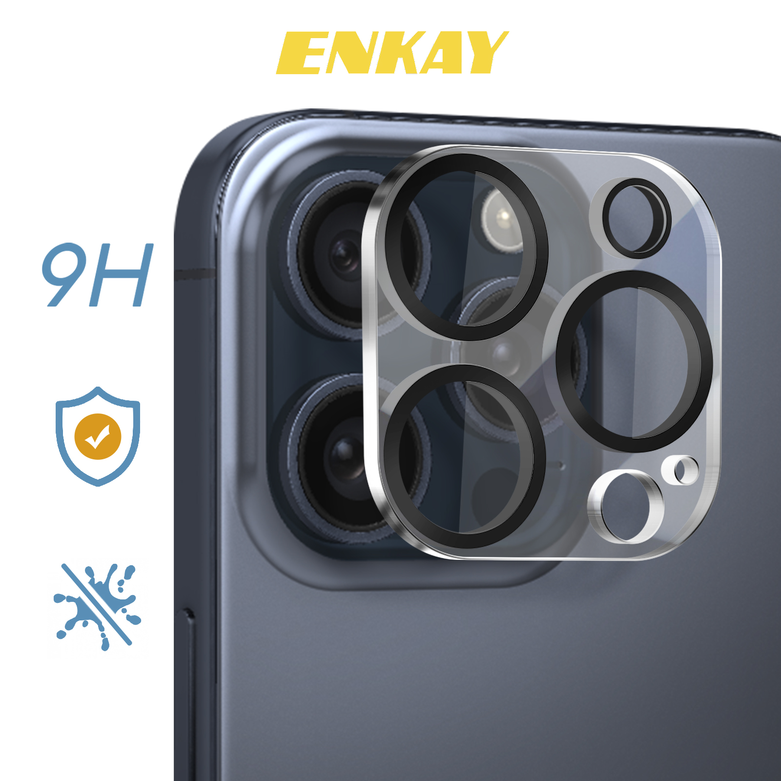 Verre de protection de la caméra 9H pour iPhone 15 Pro / 15 Pro Max