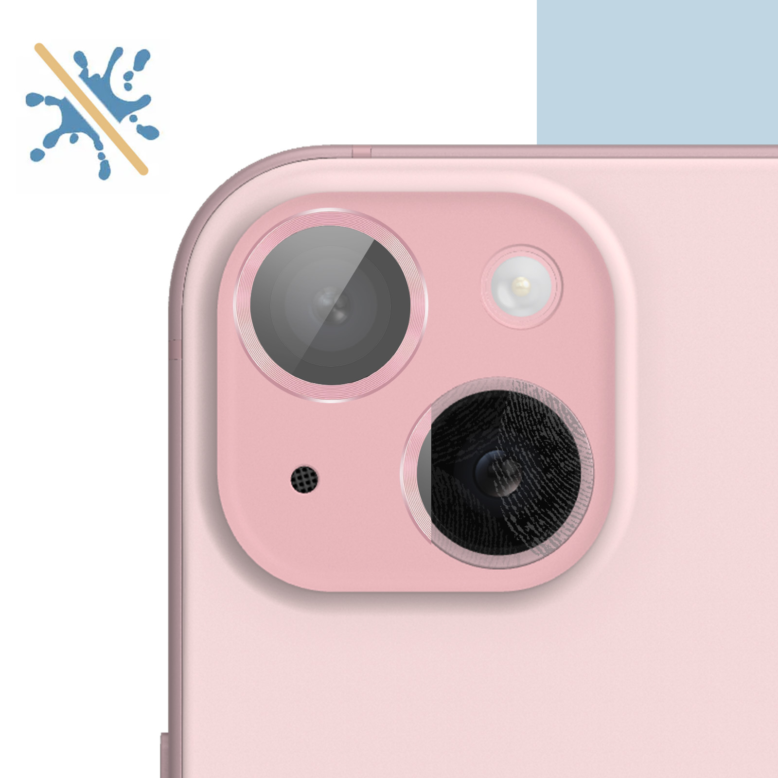 Protección Cámara iPhone 15 , iPhone 15 Plus en Cristal Templado 9H Ultra  transparente – Contorno Azul Pálido - Spain