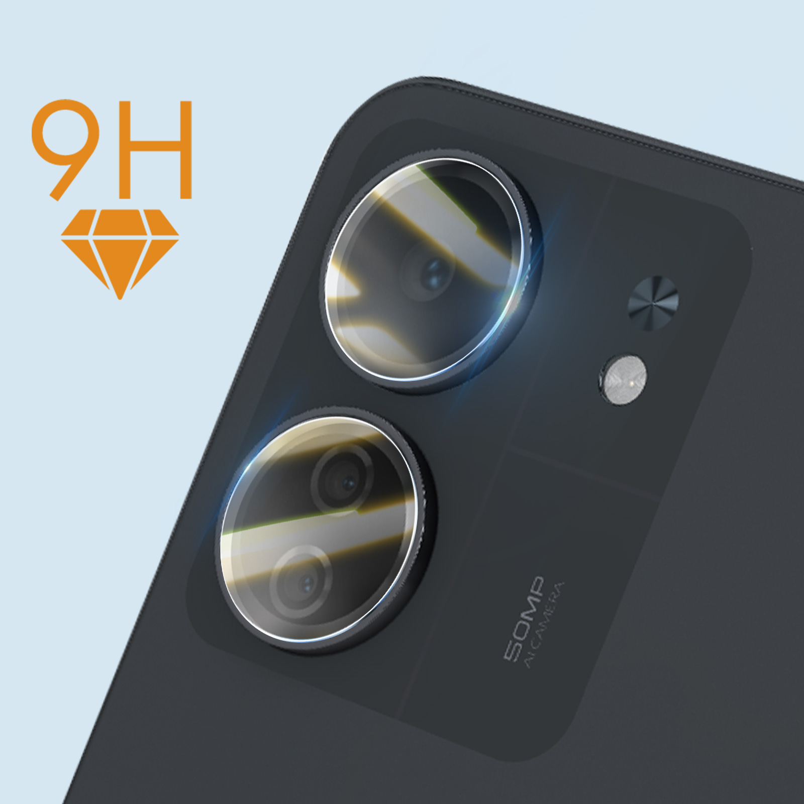 Verre Trempé Caméra Anti-rayures, Transparent pour Xiaomi Redmi 13C et Poco  C65 - Français