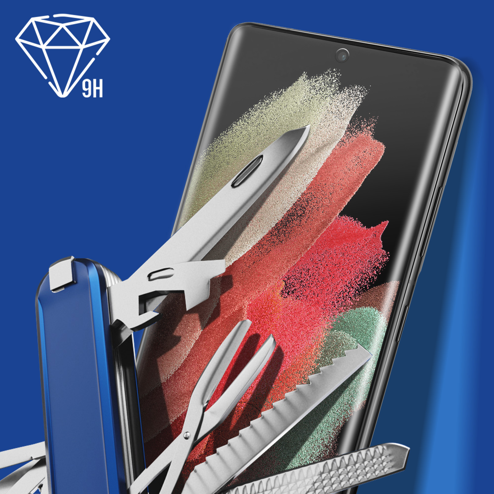 Verre trempé Samsung Galaxy S21 Ultra, Protection Ecran Intégral 9H,  compatible Ultrasonique, 3mk Hardglass Max Fingerprint - Noir - Français