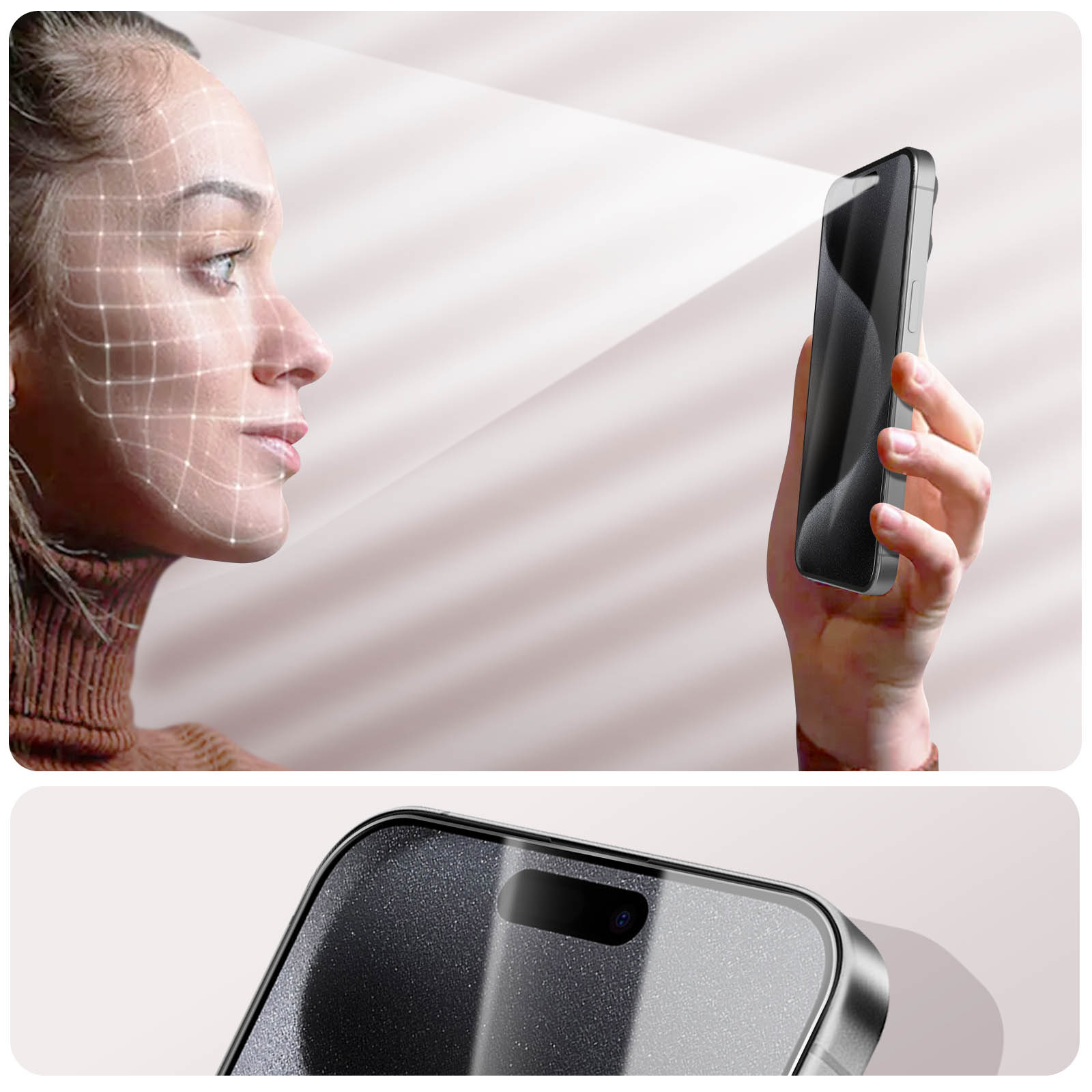 Cristal templado anti espía iPhone 15 Pro Max, 4smarts Second