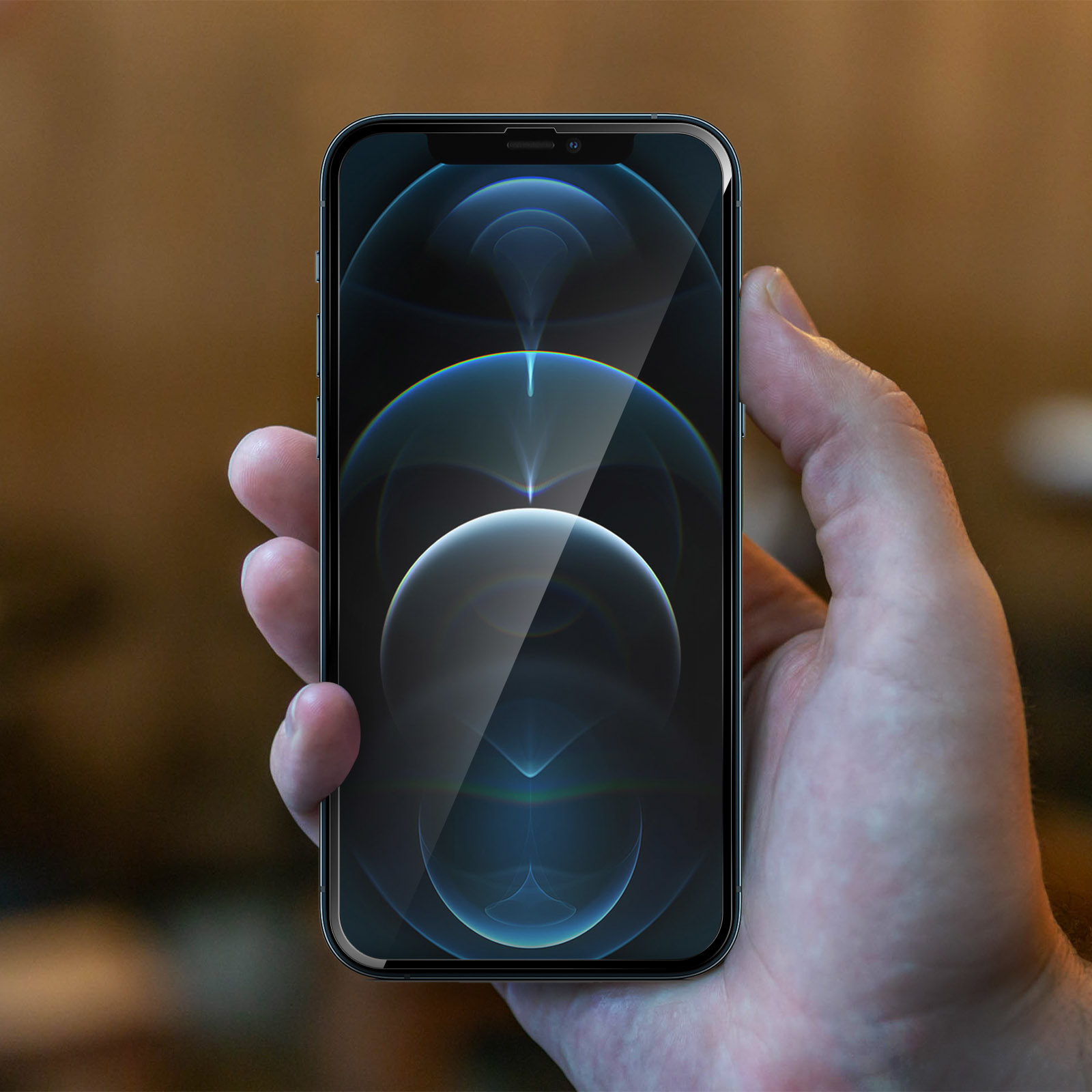 Film iPhone 12 Pro Max Verre Flexible Ultra-résistant 9H, 5D Full-cover -  Noir - Français
