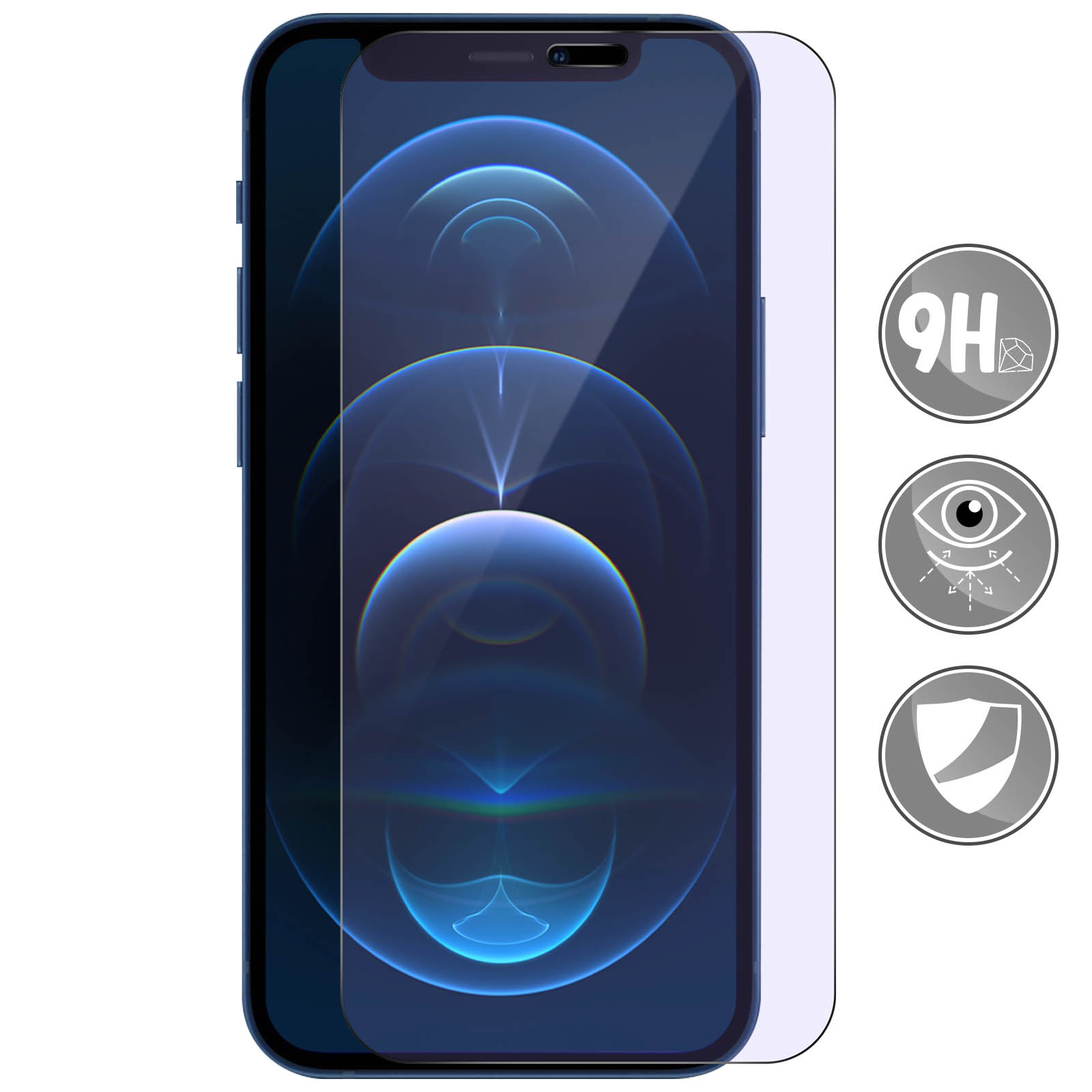 FHZXHY Protection d'écran compatible avec iPhone 12 Pro Max [protection  anti-lumière bleue] HD transparent galvanisé 9H film d'écran en verre  trempé