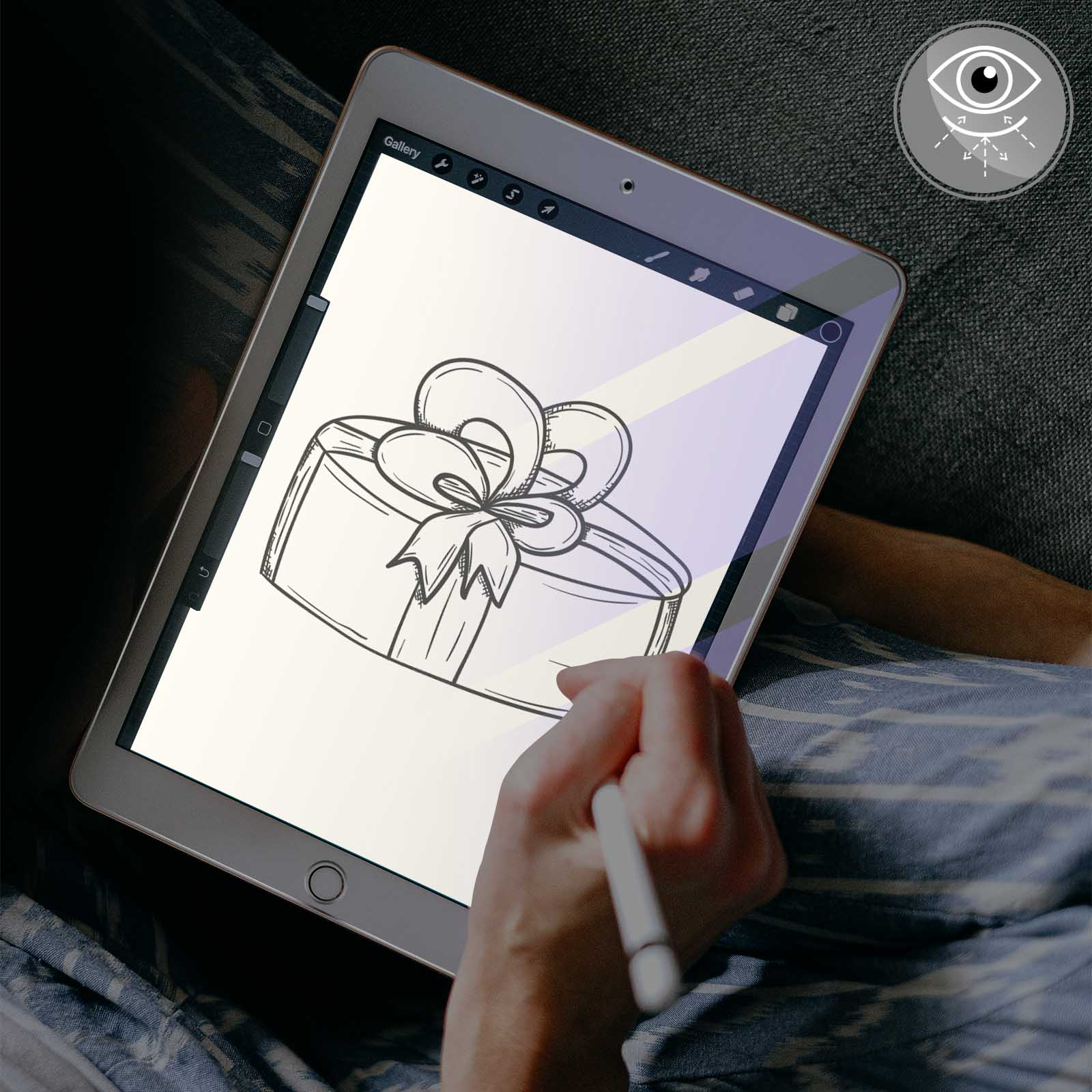 Verre trempé iPad 5 / iPad 6 / iPad Air Anti-lumière Bleue, Protection  écran à Bords Biseautés 2.5D - Transparent - Français