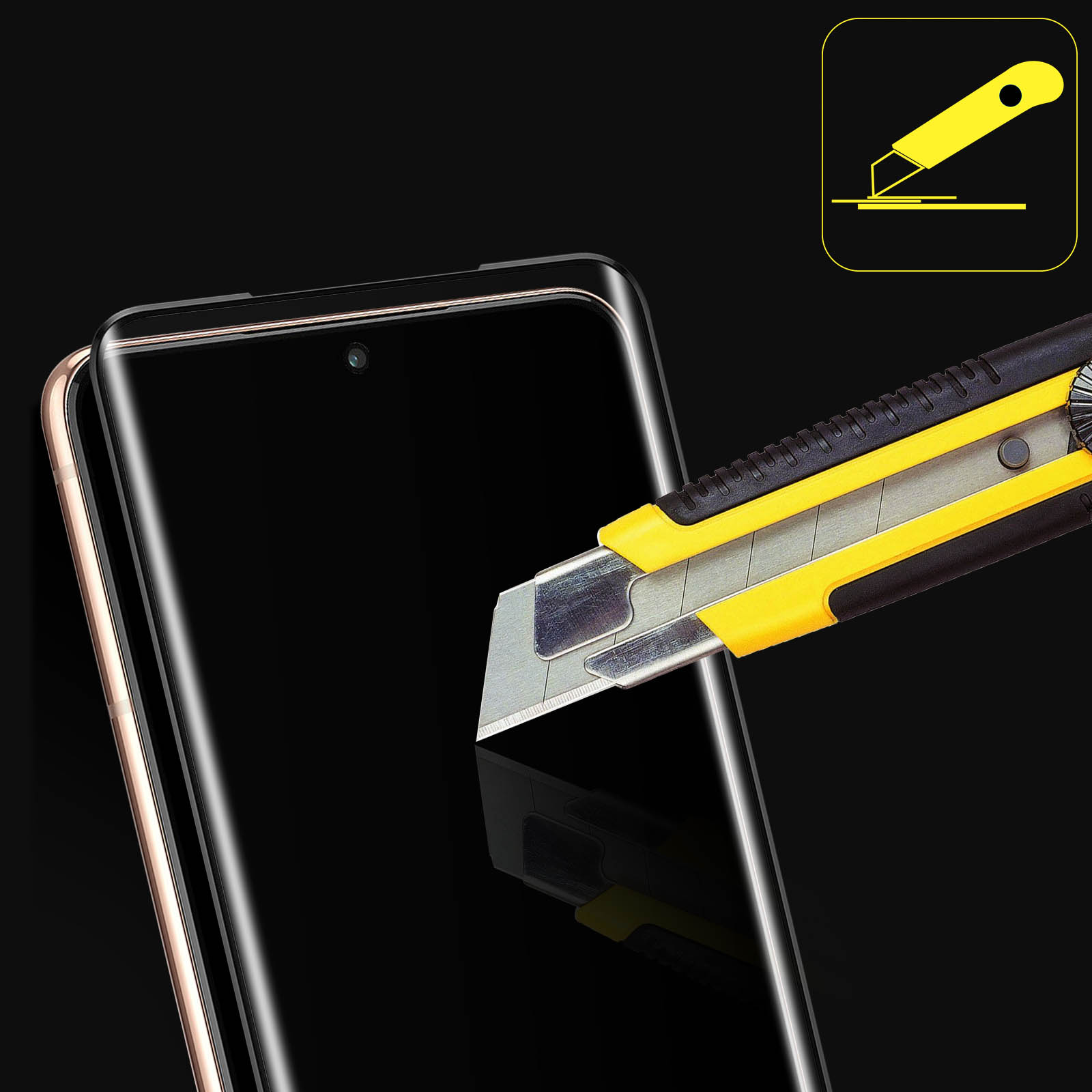 Cool Full 3D Protecteur d'écran en verre trempé noir pour Samsung Galaxy S21