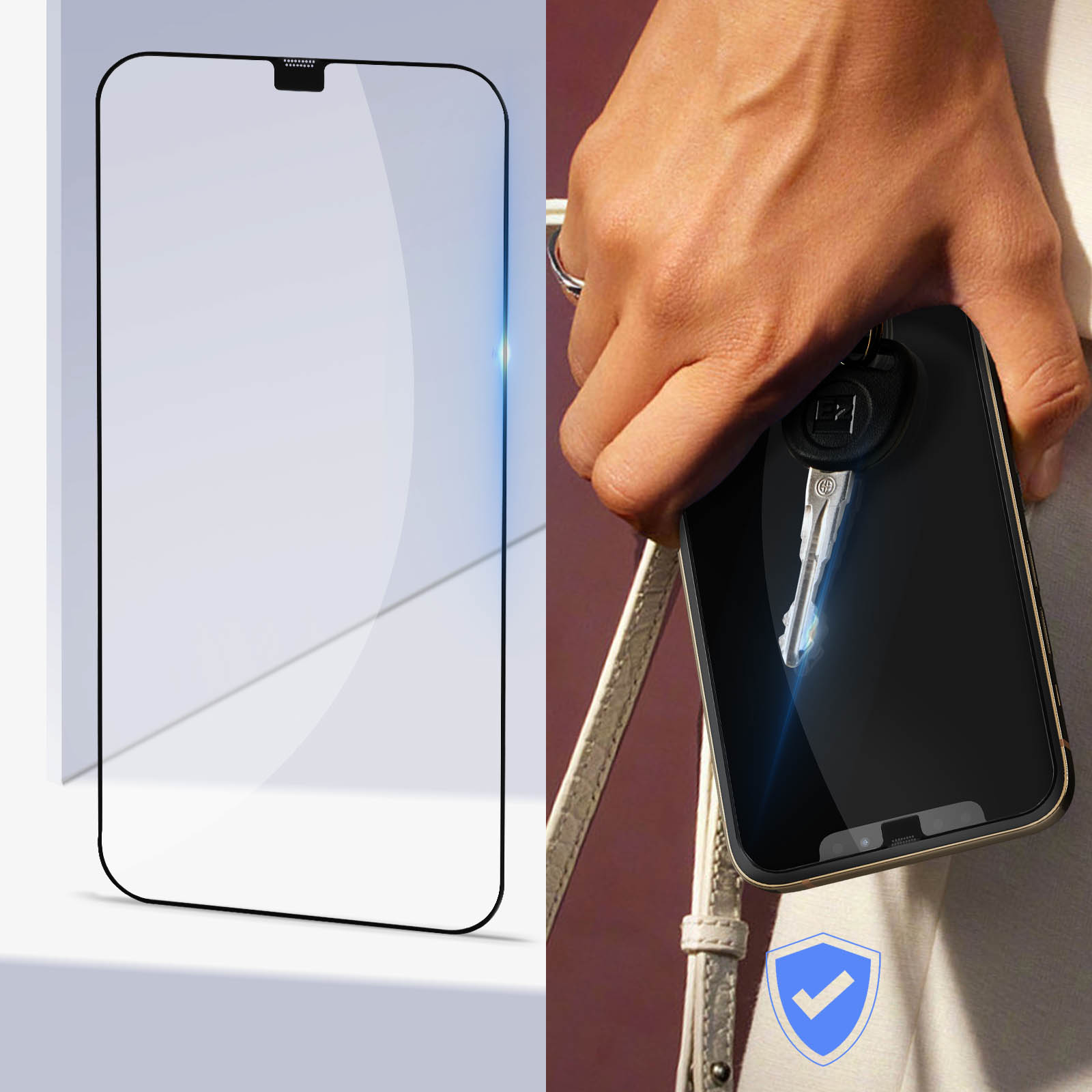 Verre Trempé iPhone 12 Pro Max, Adhésion Totale Full Glue 5D avec  Applicateur - Noir