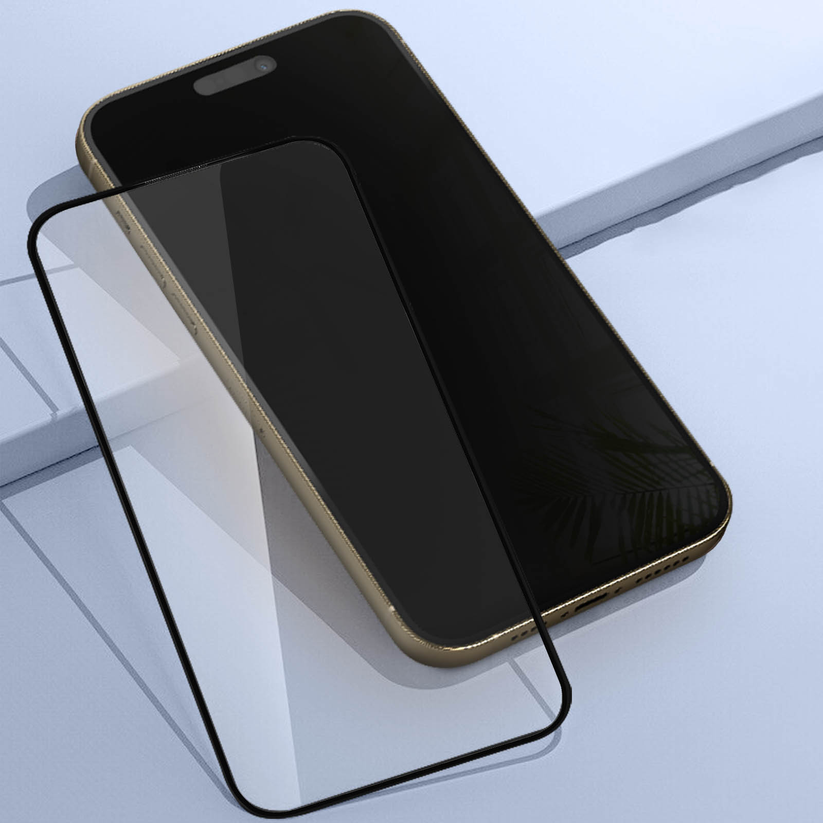 Cristal Templado iPhone 12 , iPhone 12 Pro, Adhesión Total Full Glue +  Aplicador - Negro - Spain