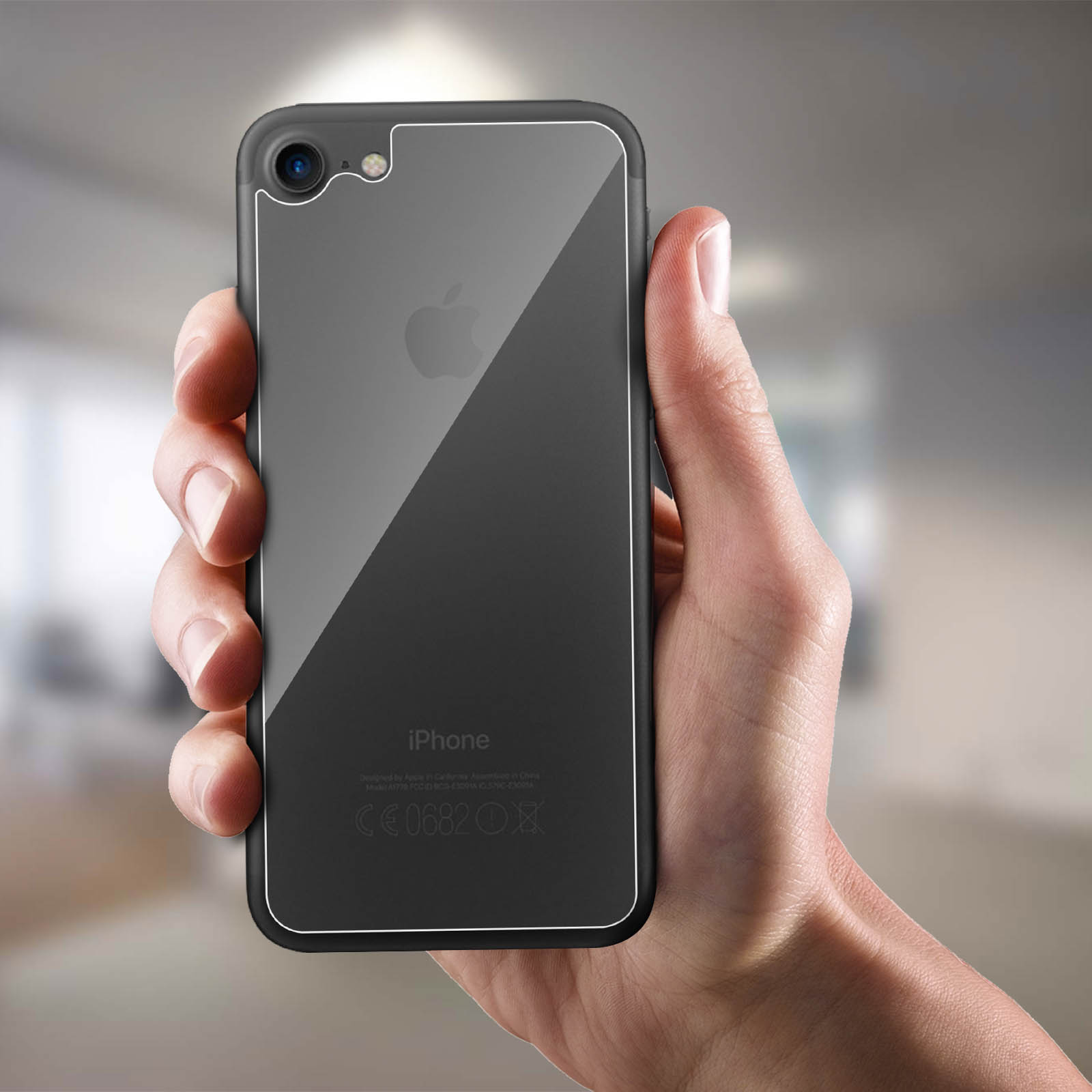 Verre Trempé Complet Noir Incassable pour iPhone SE 2022 Couleur Noir