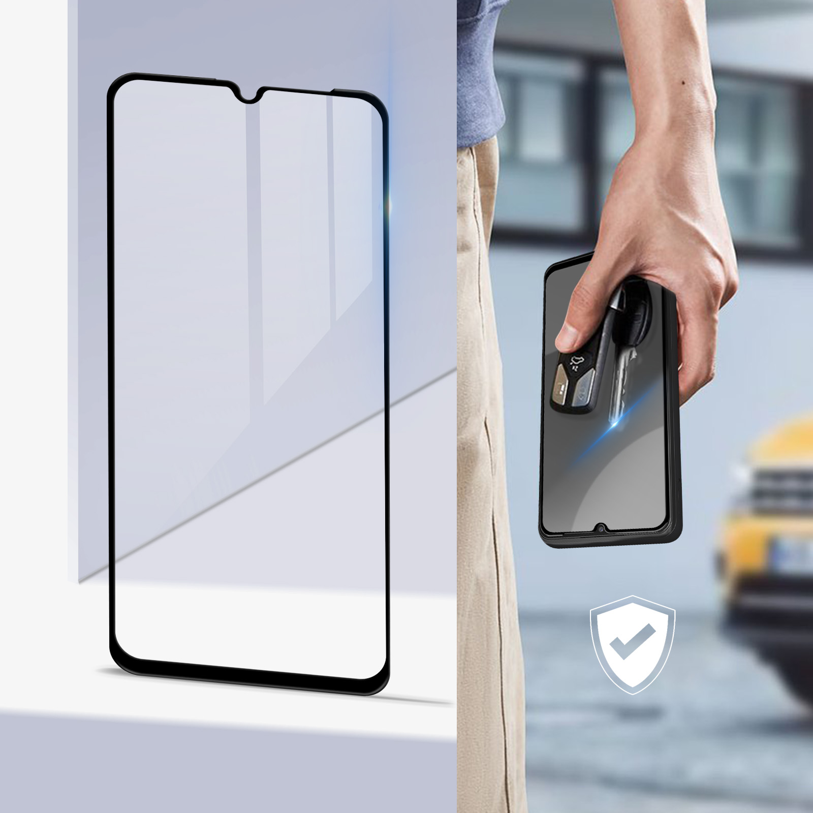 Protection d'écran pour smartphone 4Smarts Verre trempé Samsung Galaxy A14  4G et 5G Durable Oléophobe et Anti Traces - Transparent