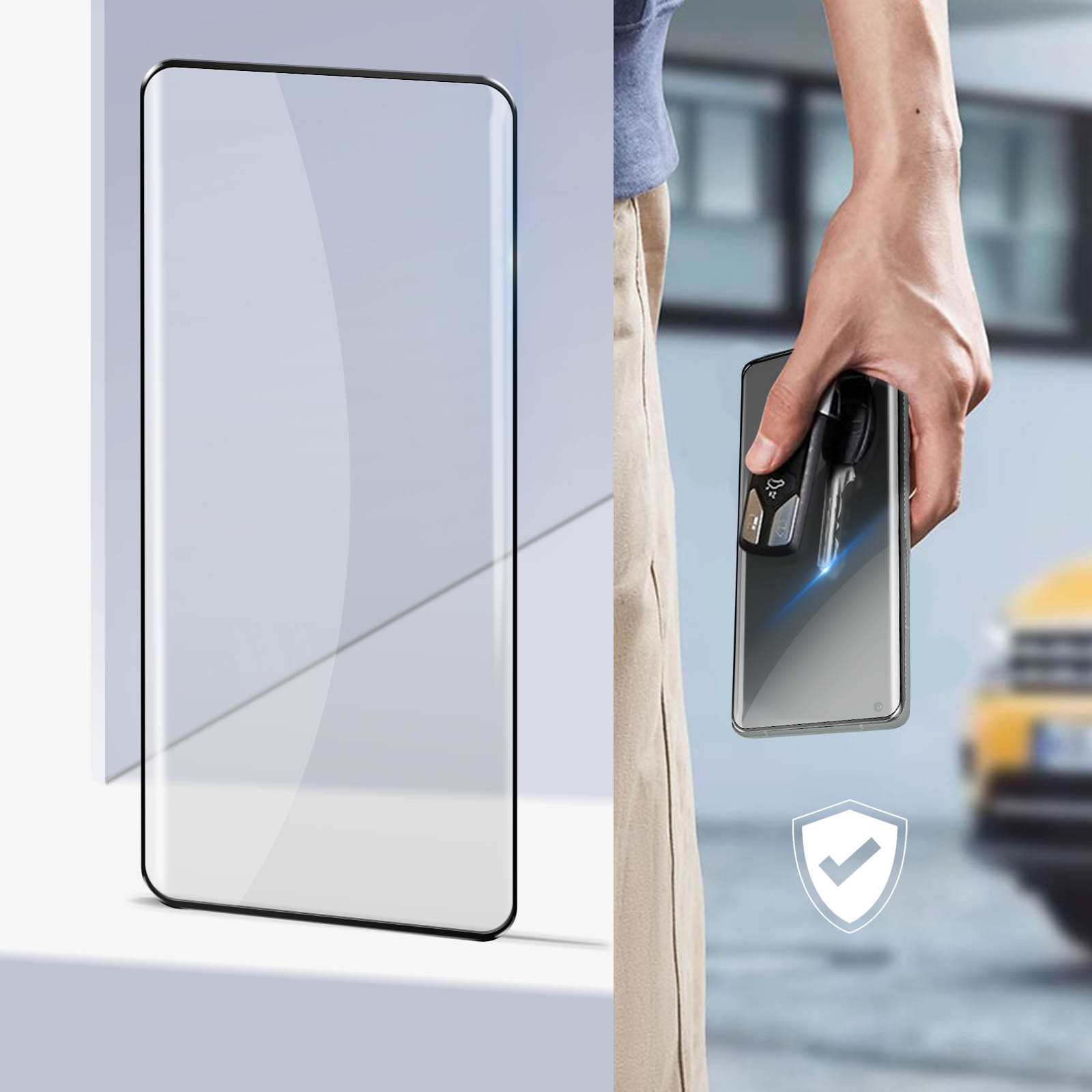 Flokinice Lot de 3 protections d'écran en verre trempé pour OnePlus 11 de  6,7, technologie auto-dispersion 3D incurvée pour couvrir complètement les  rayures : : High-Tech