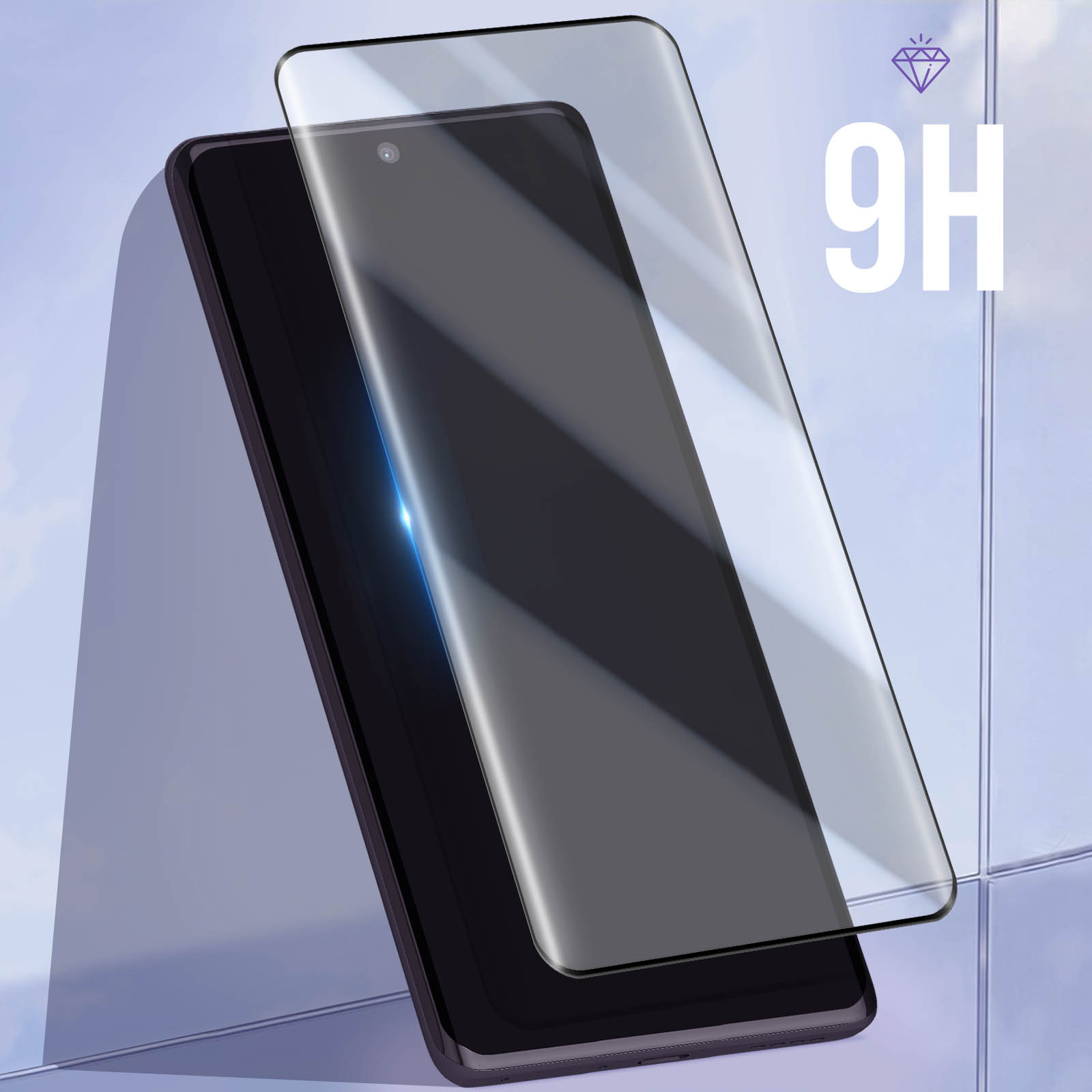 Verre Trempé OnePlus 11 Dureté 9H, Contours Incurvés 3D - Noir - Français
