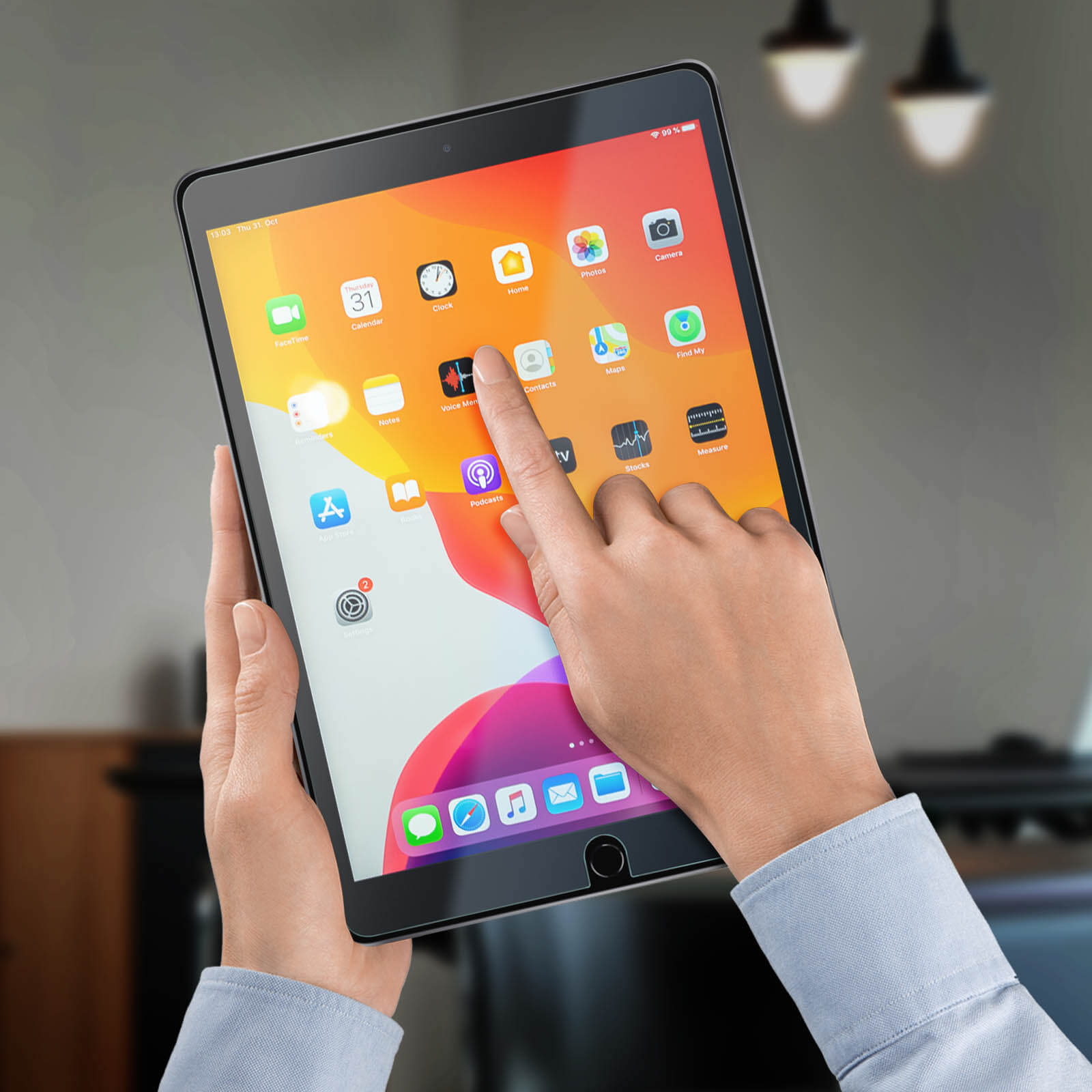 Verre Trempé Apple iPad 9 2021, iPad 8 2020 et iPad 7 2019 Protection Ecran  Ultra-résistant - Transparent - Français