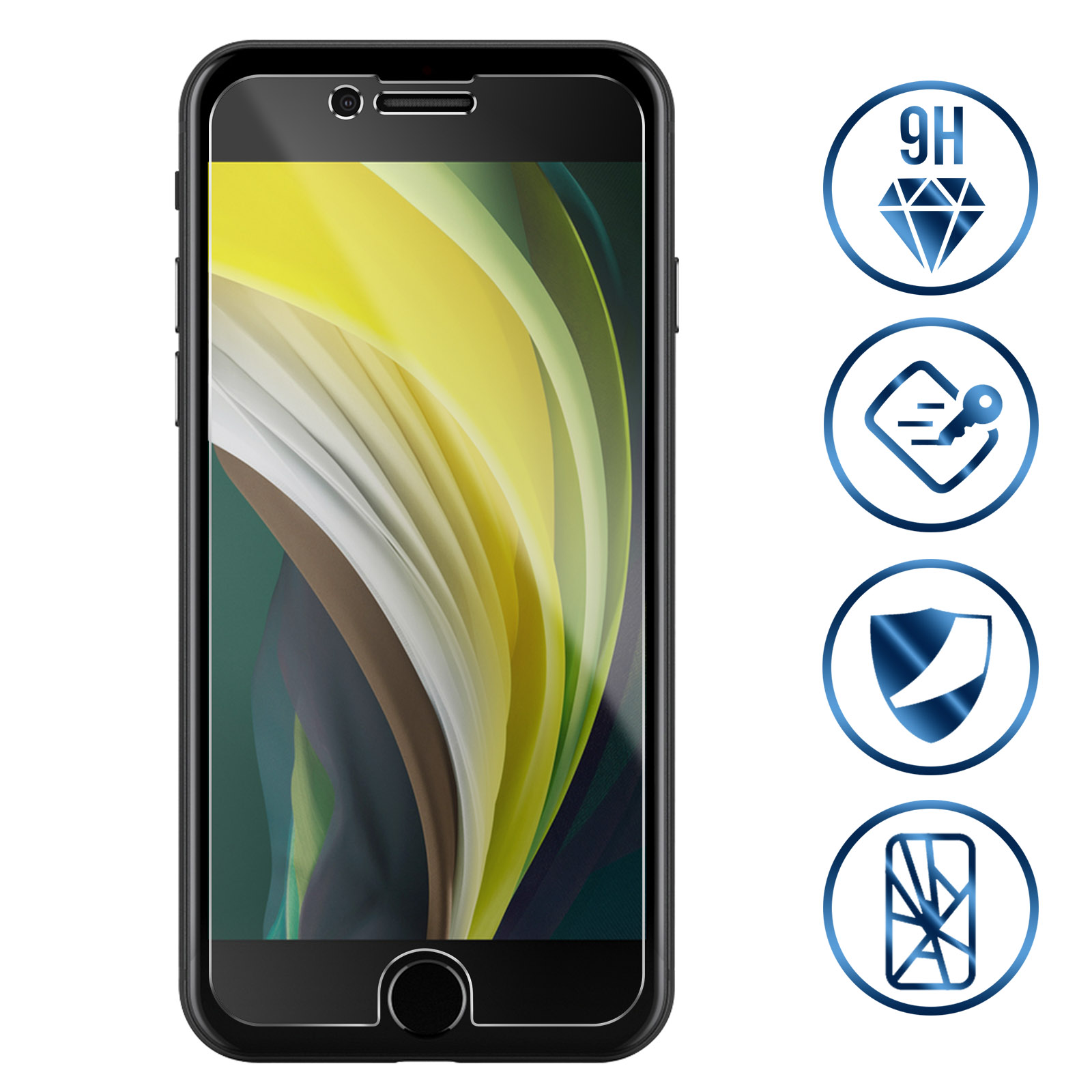 Verre trempé iPhone SE 2020 et 2022, iPhone 7 et 8 Protection Ecran,  Ultra-résistant 9H -Transparent