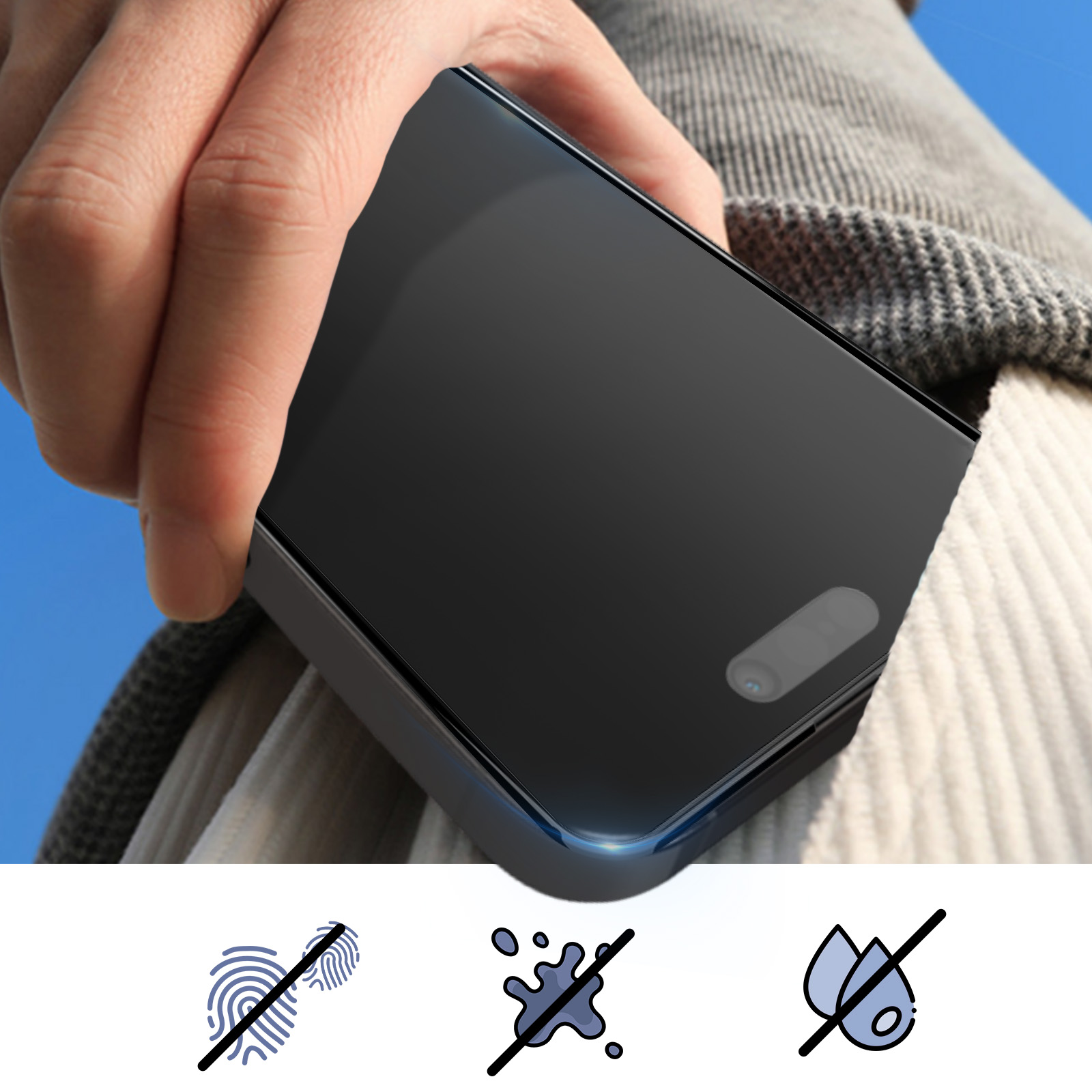 Vitre trempé Confidentialité iPhone 15 Protecteur d'écran 5D courbe