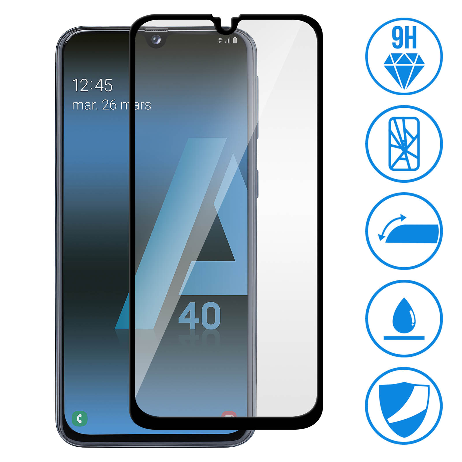 Protection d'écran Samsung Galaxy A40 Olixar en verre trempé 9H