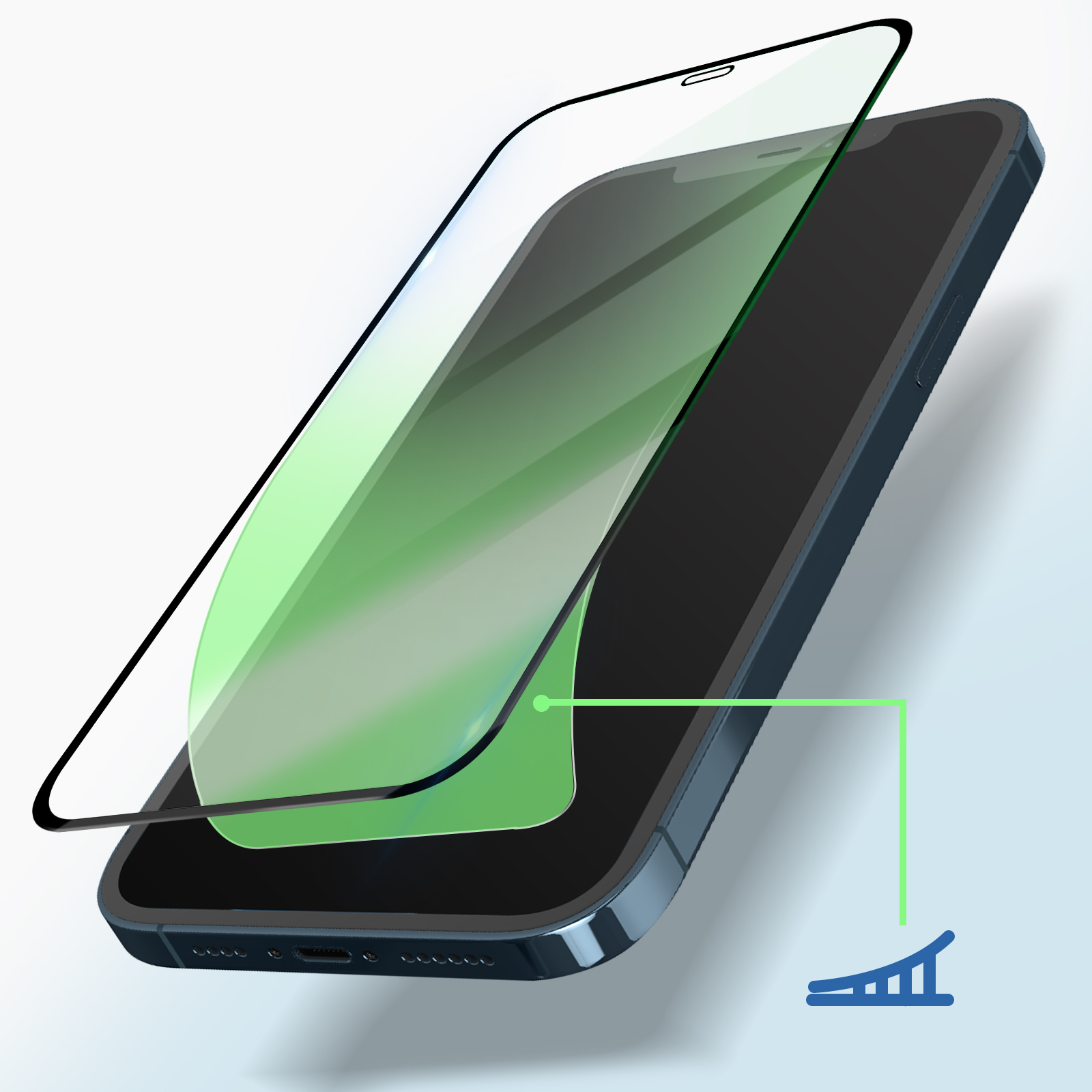 Cristal Templado iPhone 12 Pro Max Buena Calidad con Bordes Biselados 5D,  Adhesión Total – Contorno Negro - Spain