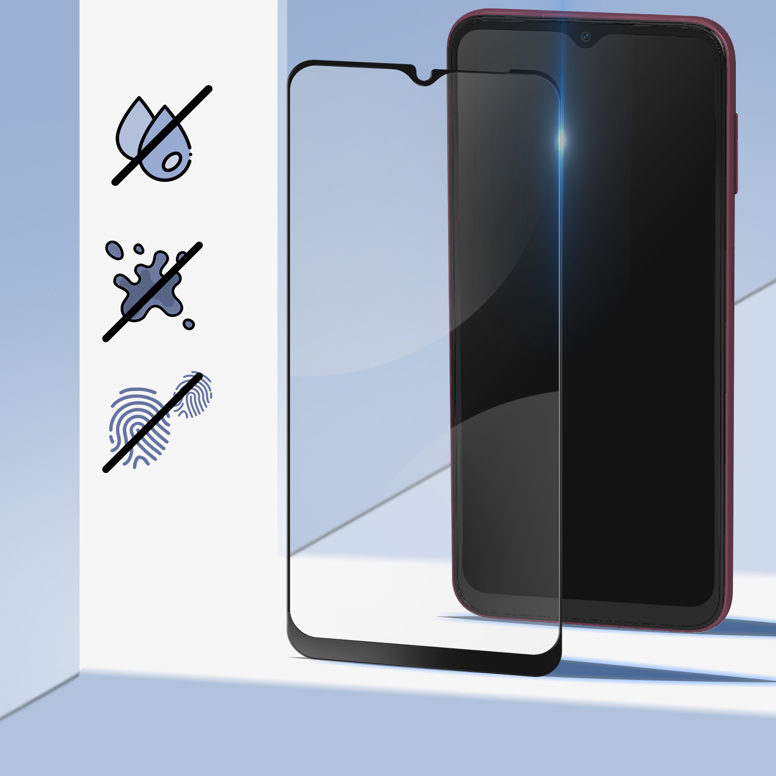 Film Écran Samsung Galaxy A14 5G et 4G adhésion totale, bords biseautés 5D  Noir - Français
