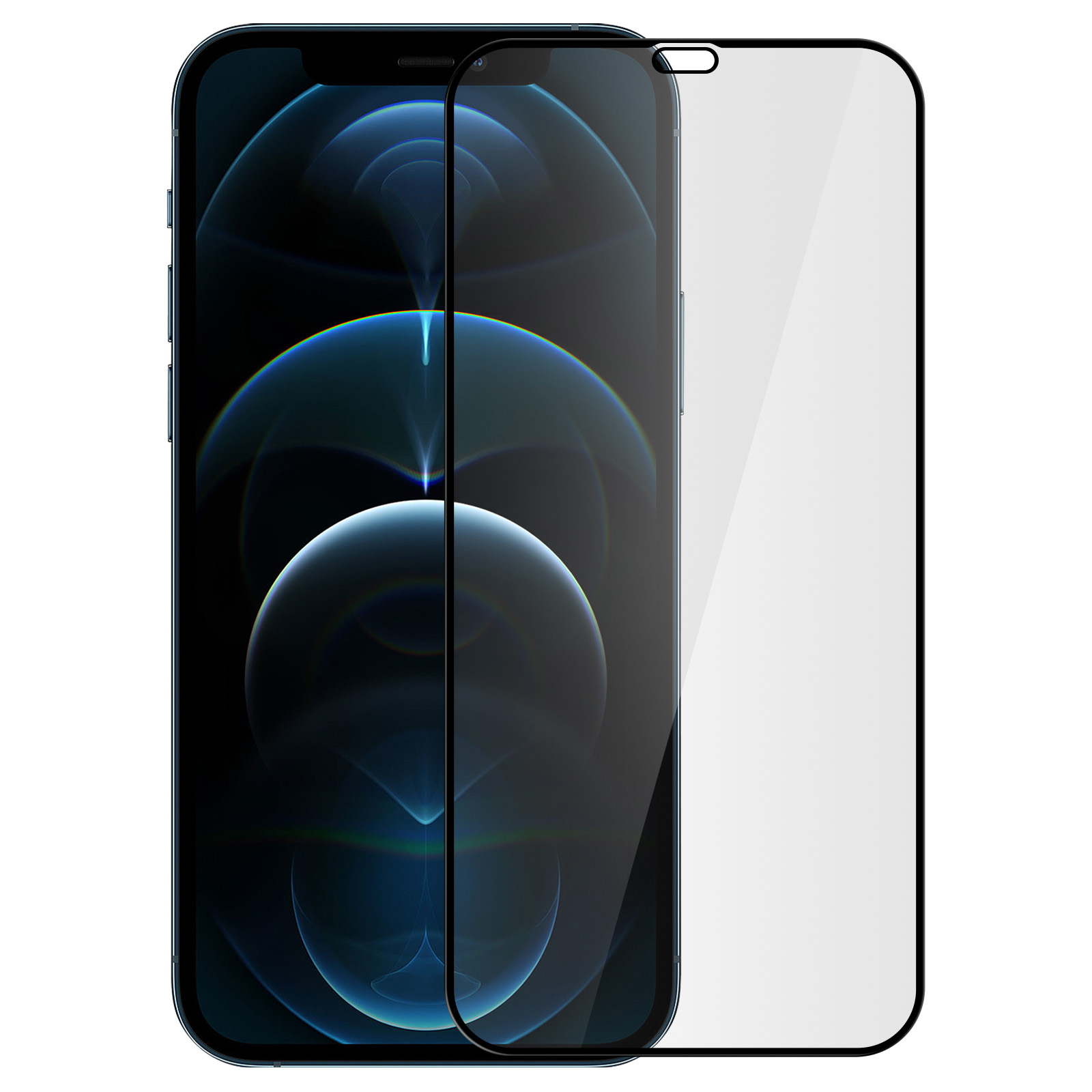 Cristal Templado Completo Negro Irrompible para iPhone 12 Pro