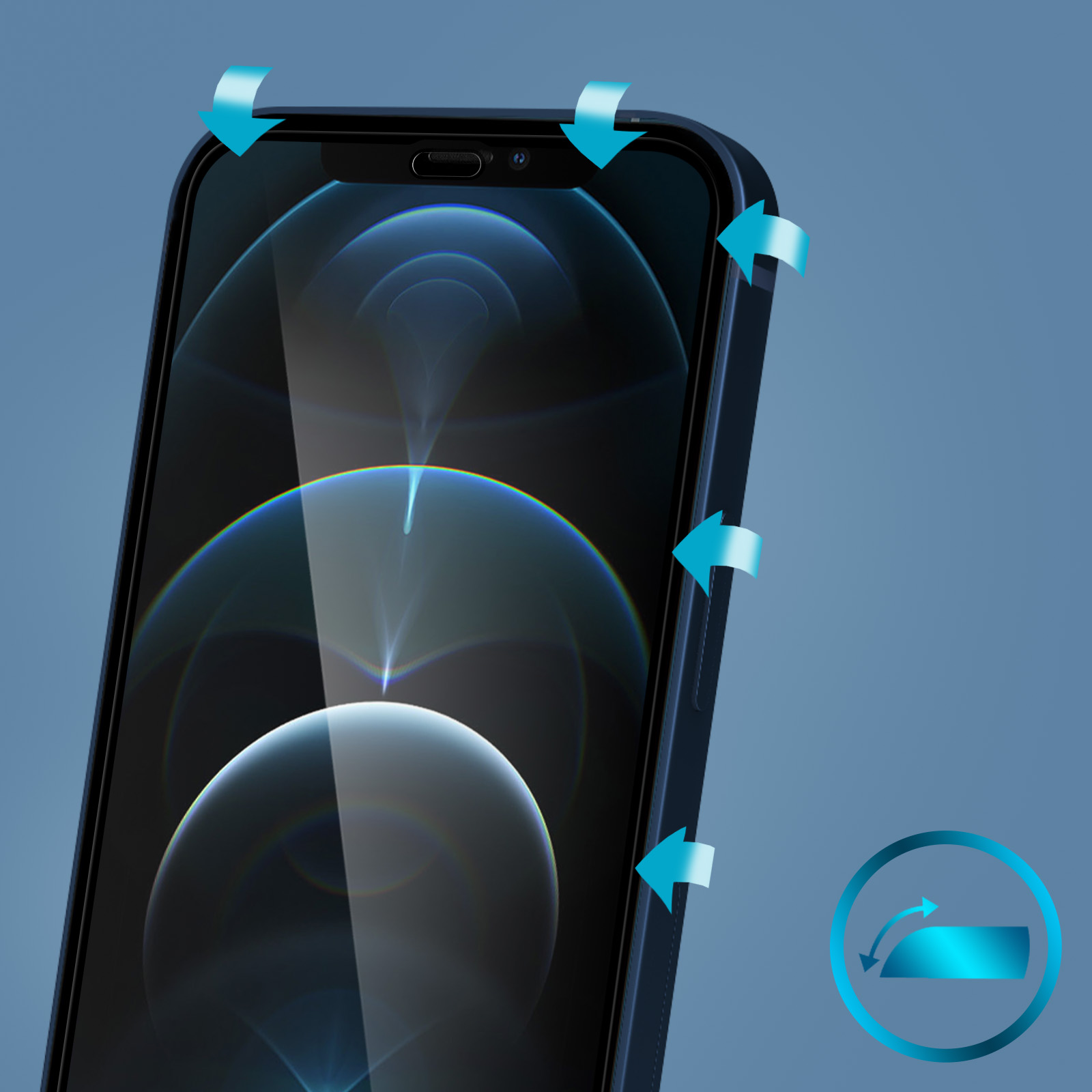 Cristal Templado iPhone 12 Pro Max Buena Calidad con Bordes Biselados 5D,  Adhesión Total – Contorno Negro - Spain