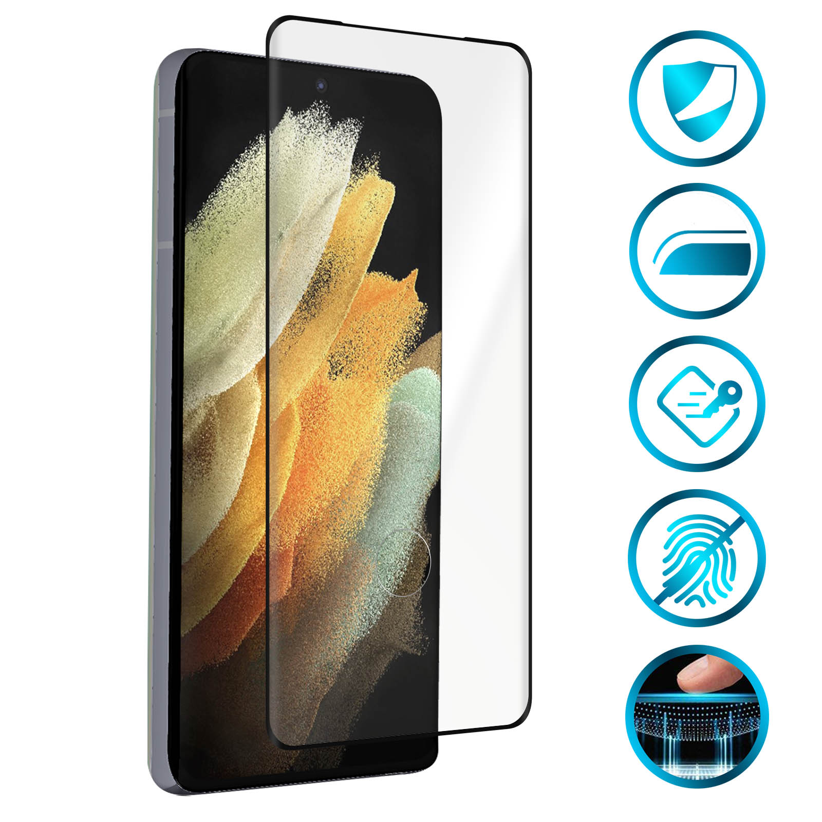 Acheter Protecteur d'écran de téléphone, 3 pièces, en verre trempé, pour  Samsung Galaxy S21 Ultra S20 FE 5G A40 A32A72