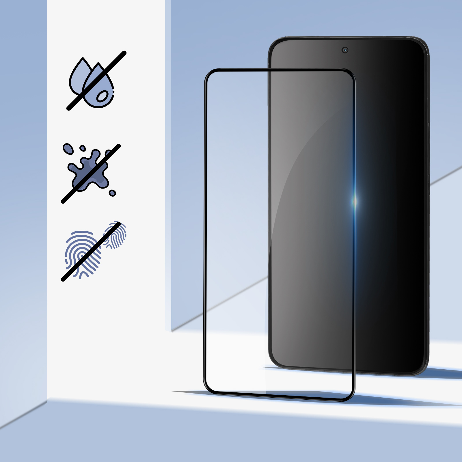 Protecteur d’Écran Samsung Galaxy S23 FE en Verre Trempé Full Cover - Bord  Noir
