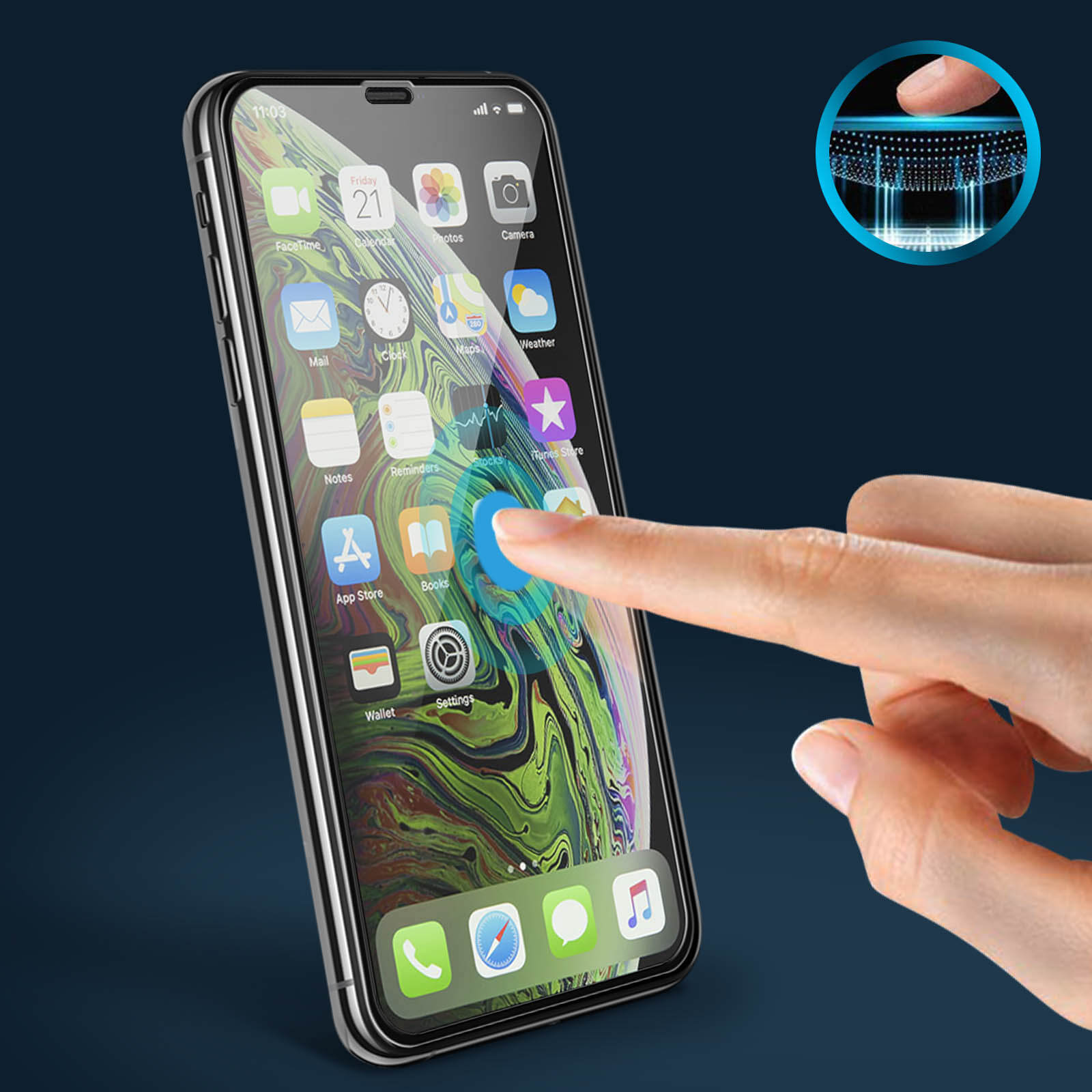 Protector de cristal templado y contornos negros biselados – Adherencia  total para iPhone XS Max - Spain