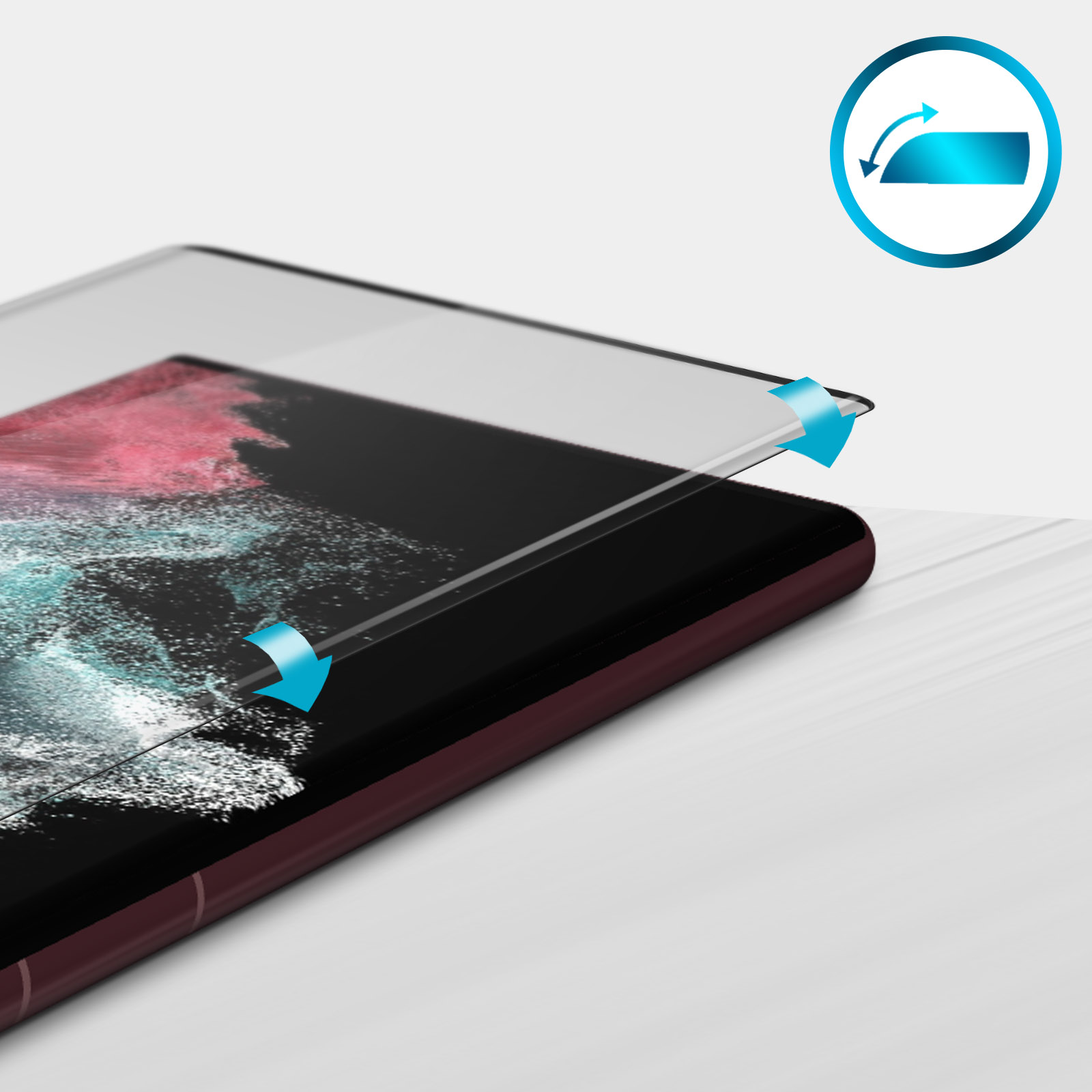 Verre trempé Samsung Galaxy S22 Ultra, Incurvé 9H Compatibilité lecteur  d'empreinte - Transparent - Français