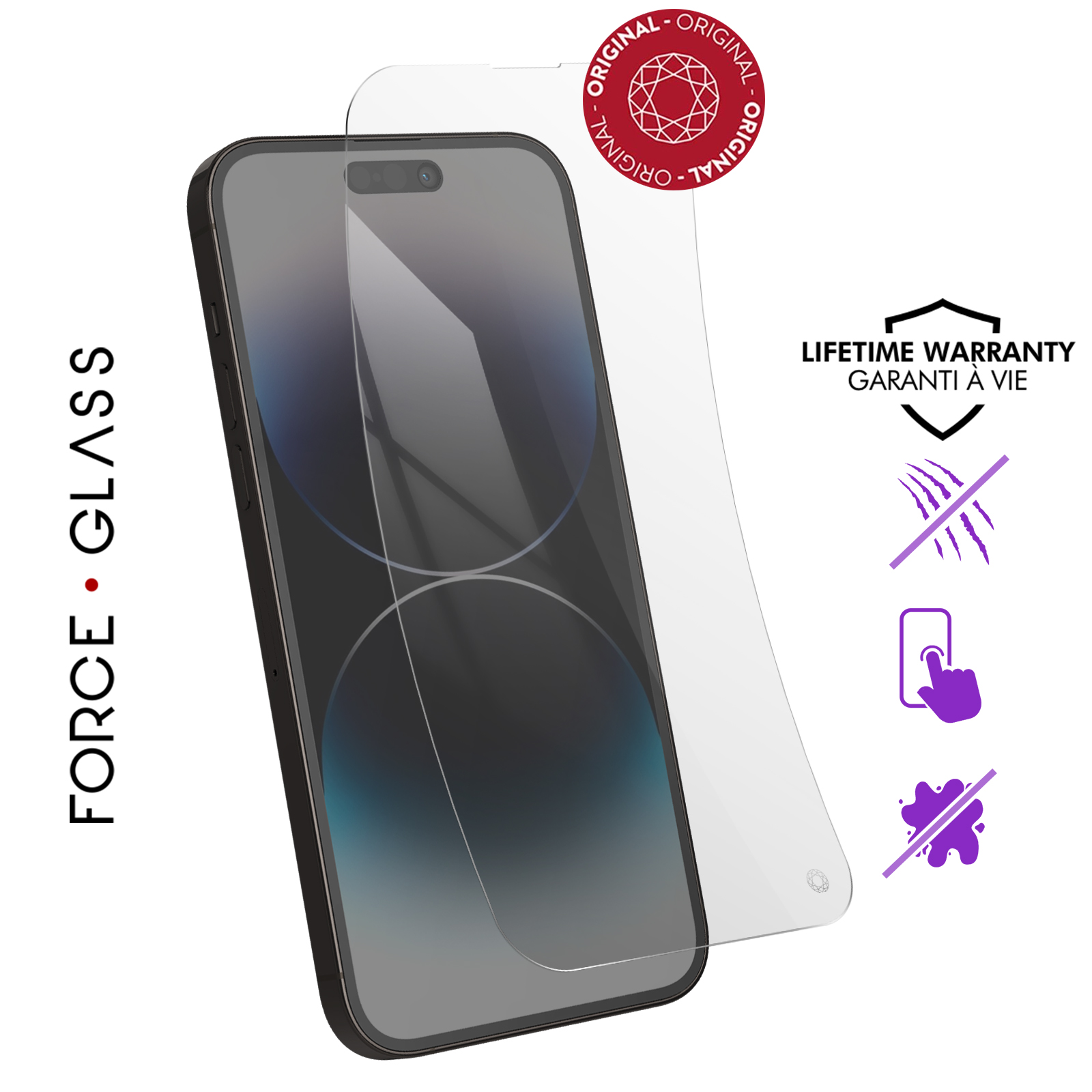 Force Glass iPhone 14 Pro - Vitre de protection écran - Verre