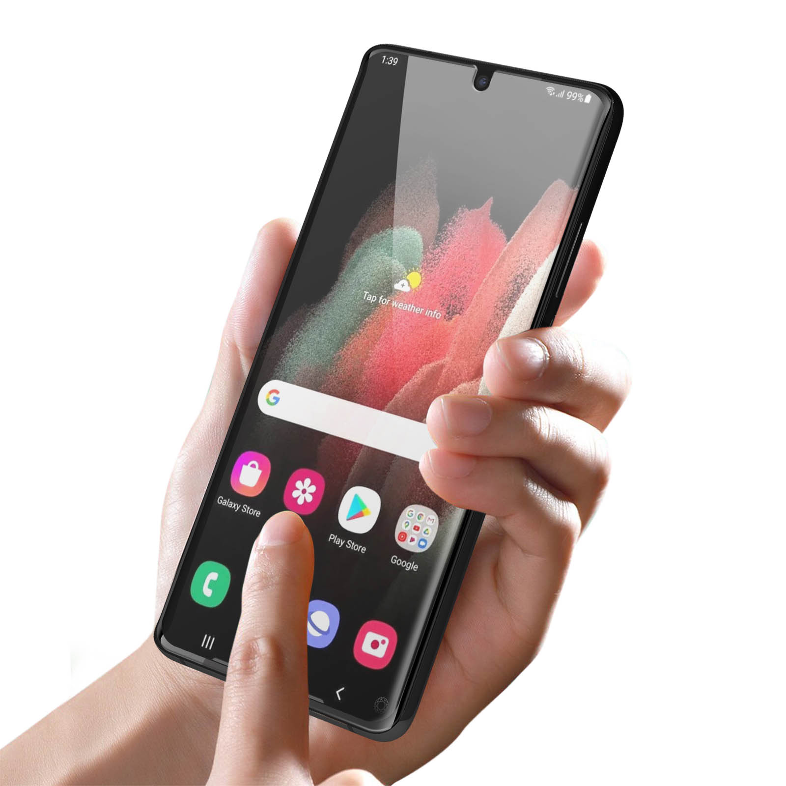 Protection d'écran pour smartphone BIGBEN connected Force Glass Original -  Protection d'écran pour téléphone portable - 3D - verre - couleur de  cadre noir - pour Samsung Galaxy S21 Ultra 5G