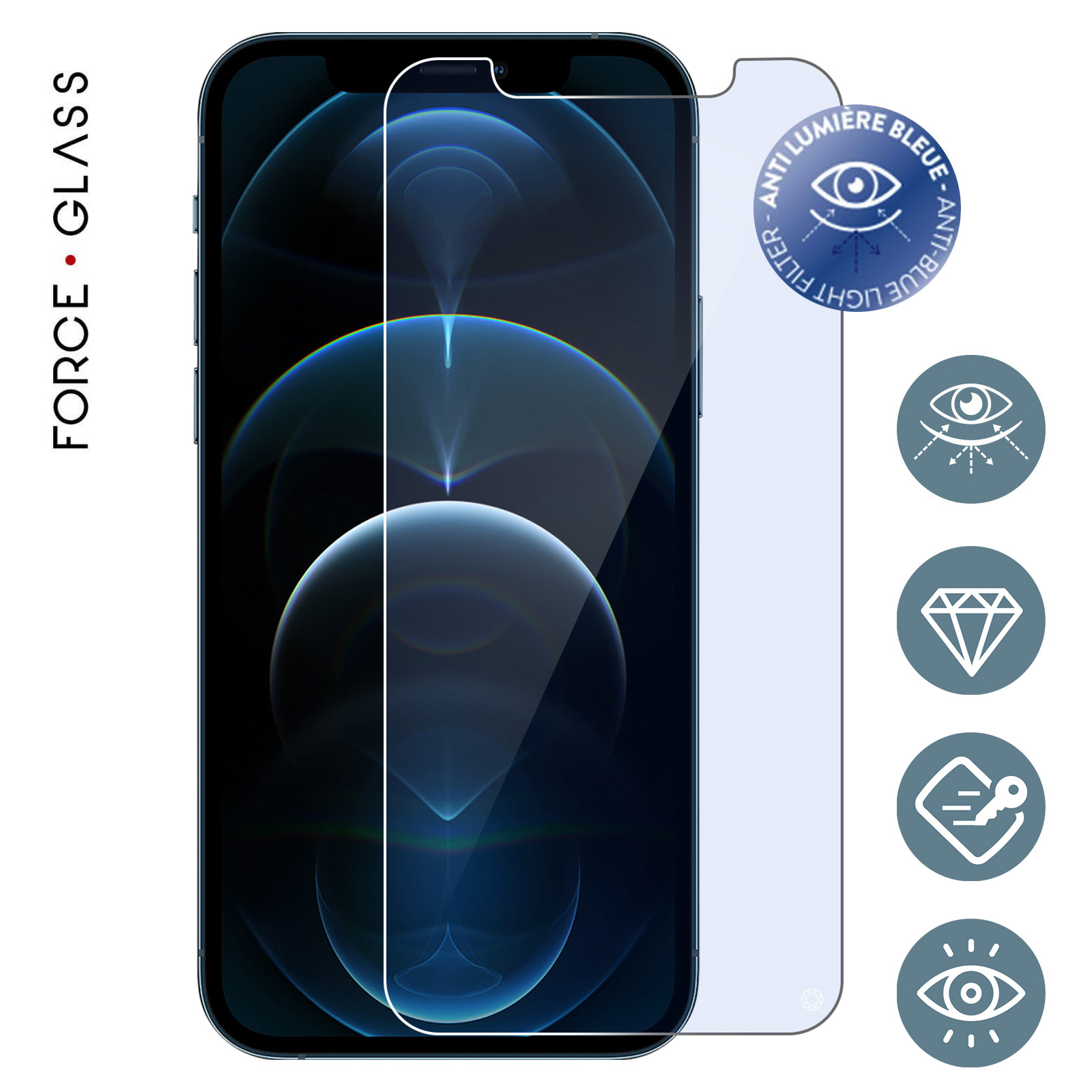 Cristal Templado iPhone 12 / 12 Pro Orgáncio Anti Luz Azul, Force Glass -  Spain