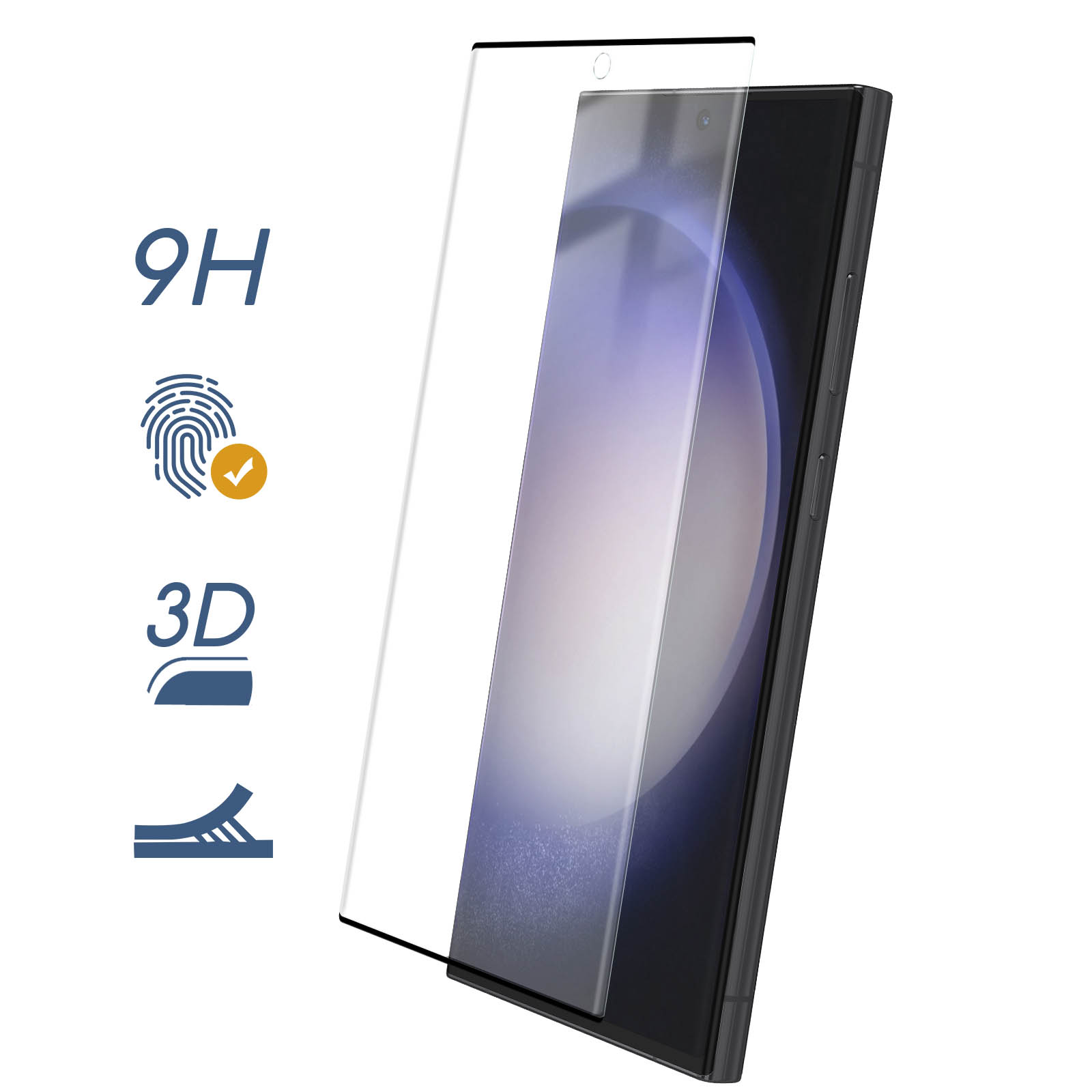 Verre Trempé Samsung S23 Ultra Dureté 9H Incurvé 3D Adhésion