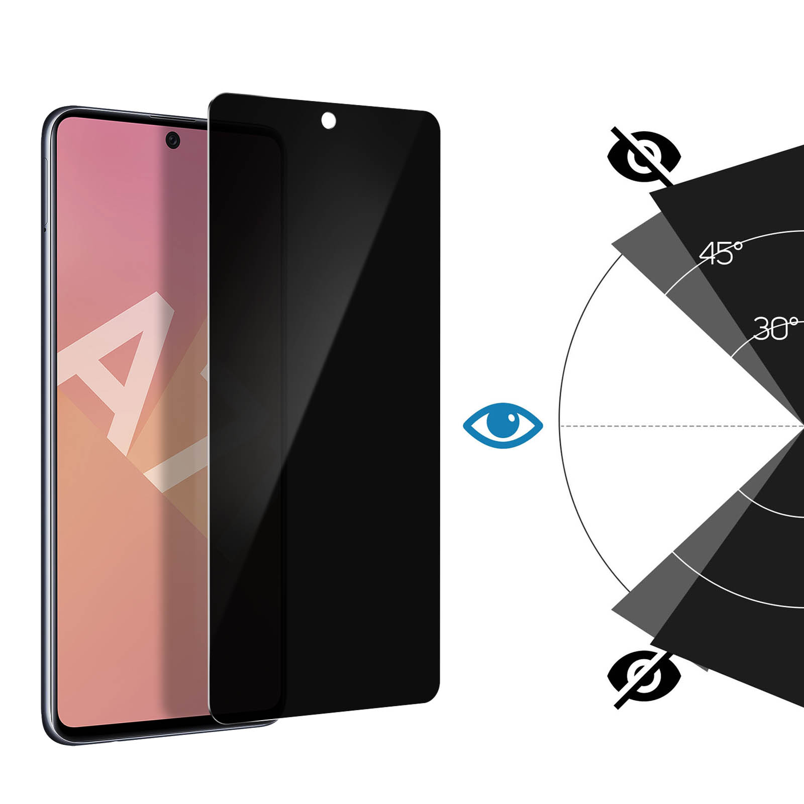 Verre Trempé pour Samsung Galaxy A71, Anti-Espion Anti-Spy Privacy