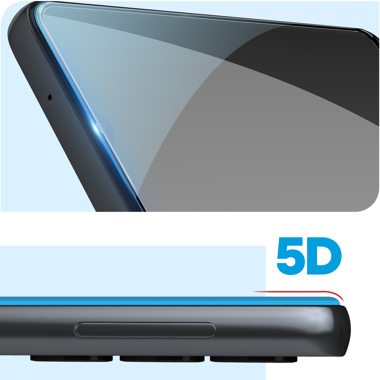 Film Écran Samsung Galaxy A14 5G et 4G adhésion totale, bords biseautés 5D  Noir - Français