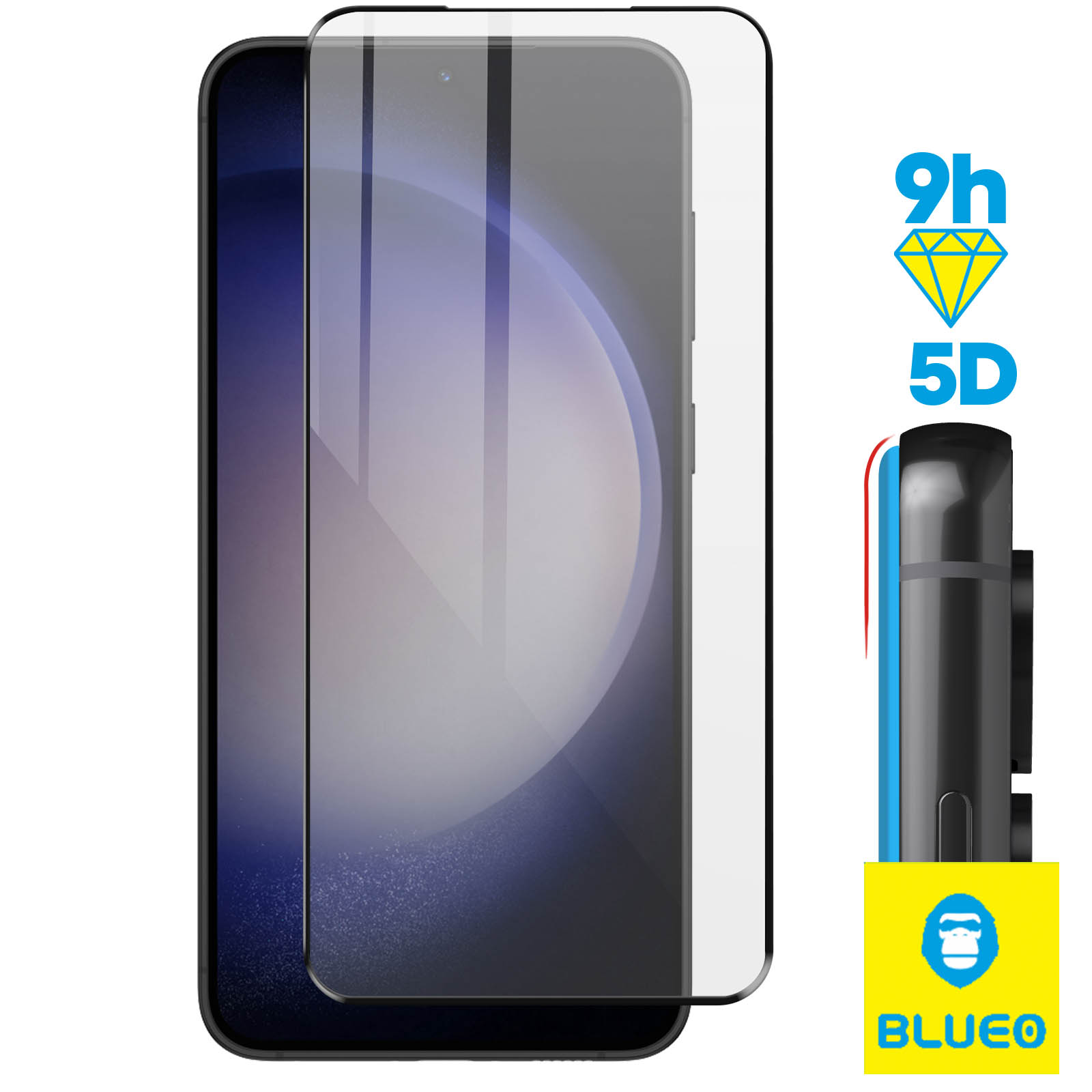 Verre trempé Samsung Galaxy S23 avec Haute Protection 9H, Ultra-fin 0,33mm,  Prio - Contour Noir - Français