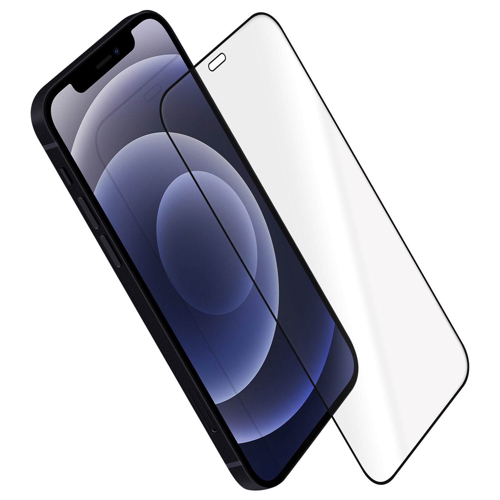 Verre Trempé iPhone 12 / 12 Pro Protection Intégrale Ecran,  Ultra-résistant, Blueo - Noir - Français