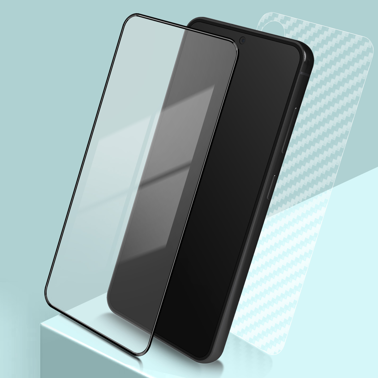 Protecteur d'écran OcioDual trempé avec bord rond noir pour Samsung Galaxy  S23, verre trempé Anti-choc, cadre 9D 9H