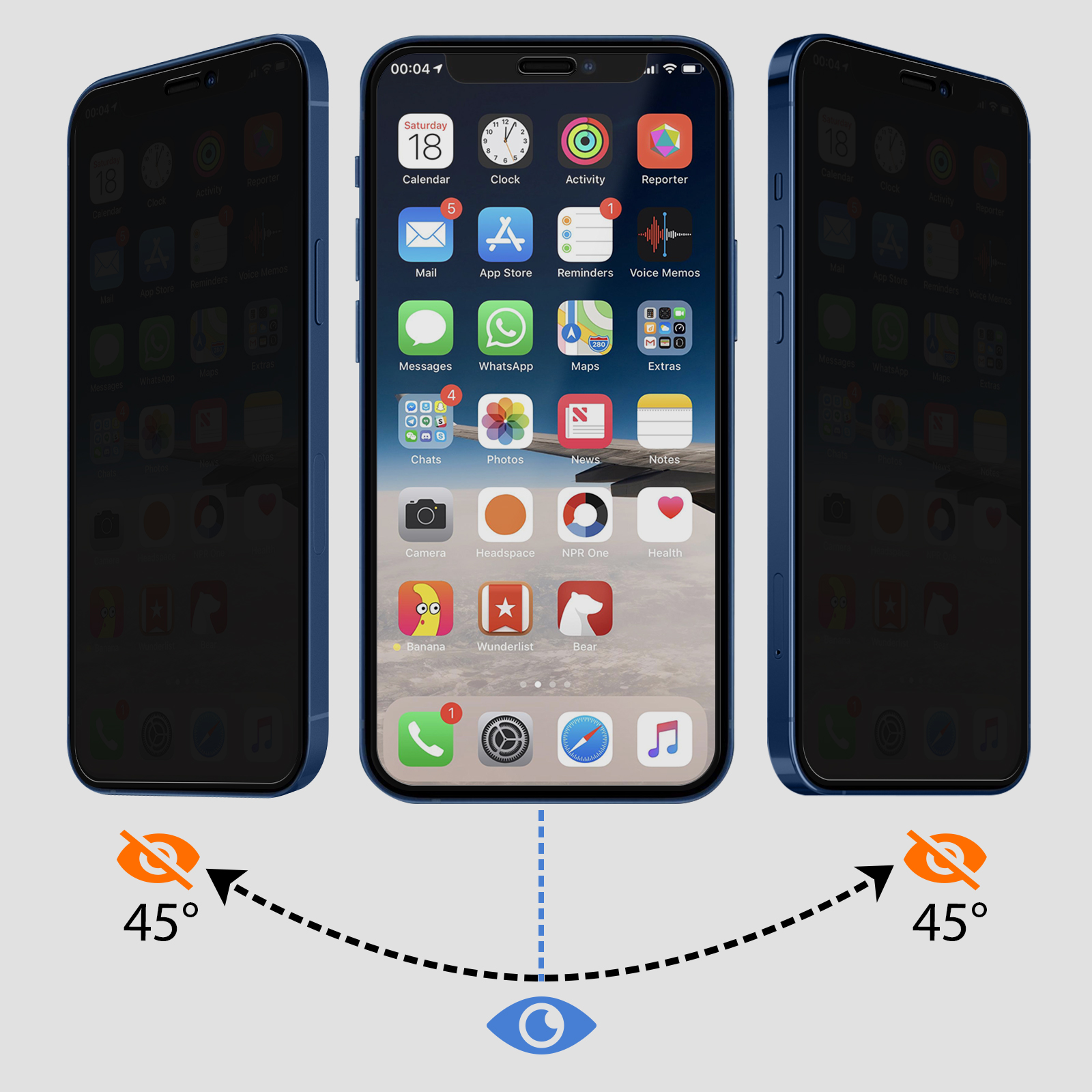 Arrivly Verre Trempé Pour iPhone 12/12 Pro Anti Espion Protecteur d'Écran  Verre de Confidentialité en Verre Trempé Anti-Espion Vitre protection Écran