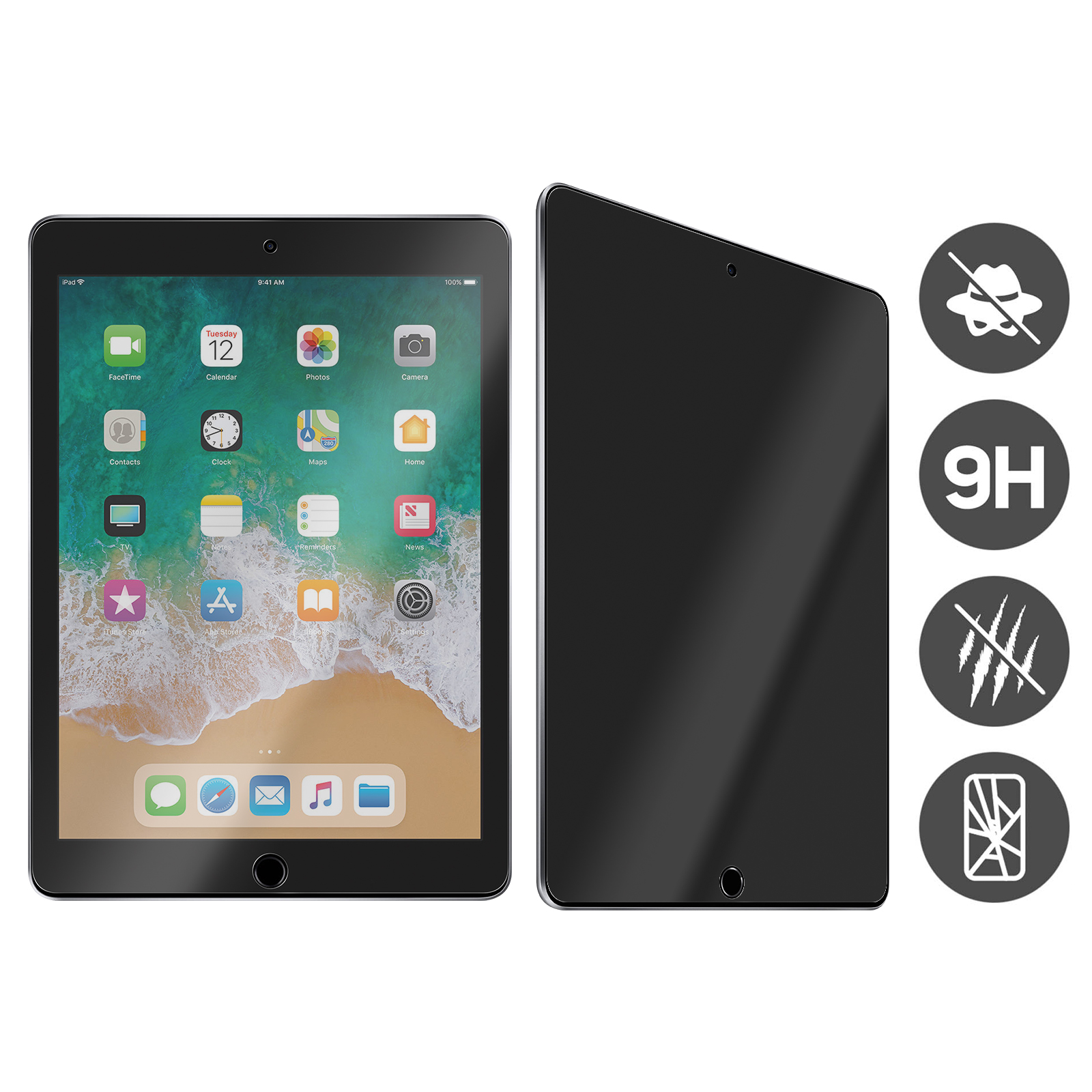 Verre trempé pour iPad 1 2 3 Mini 5 6 AIR AIR2 Pro 12.9 vitre protection  écran
