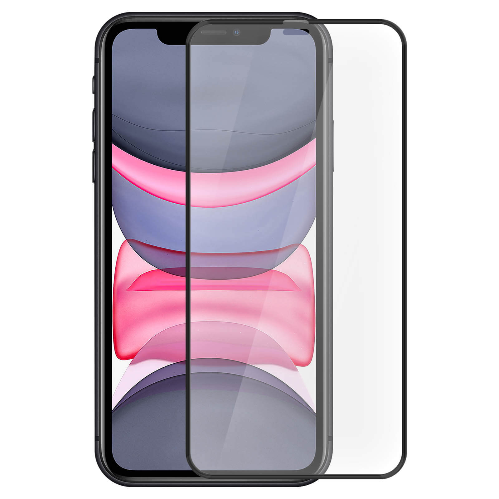 Película de vidrio templado - Iphone XS - Pantalla completa - Negro