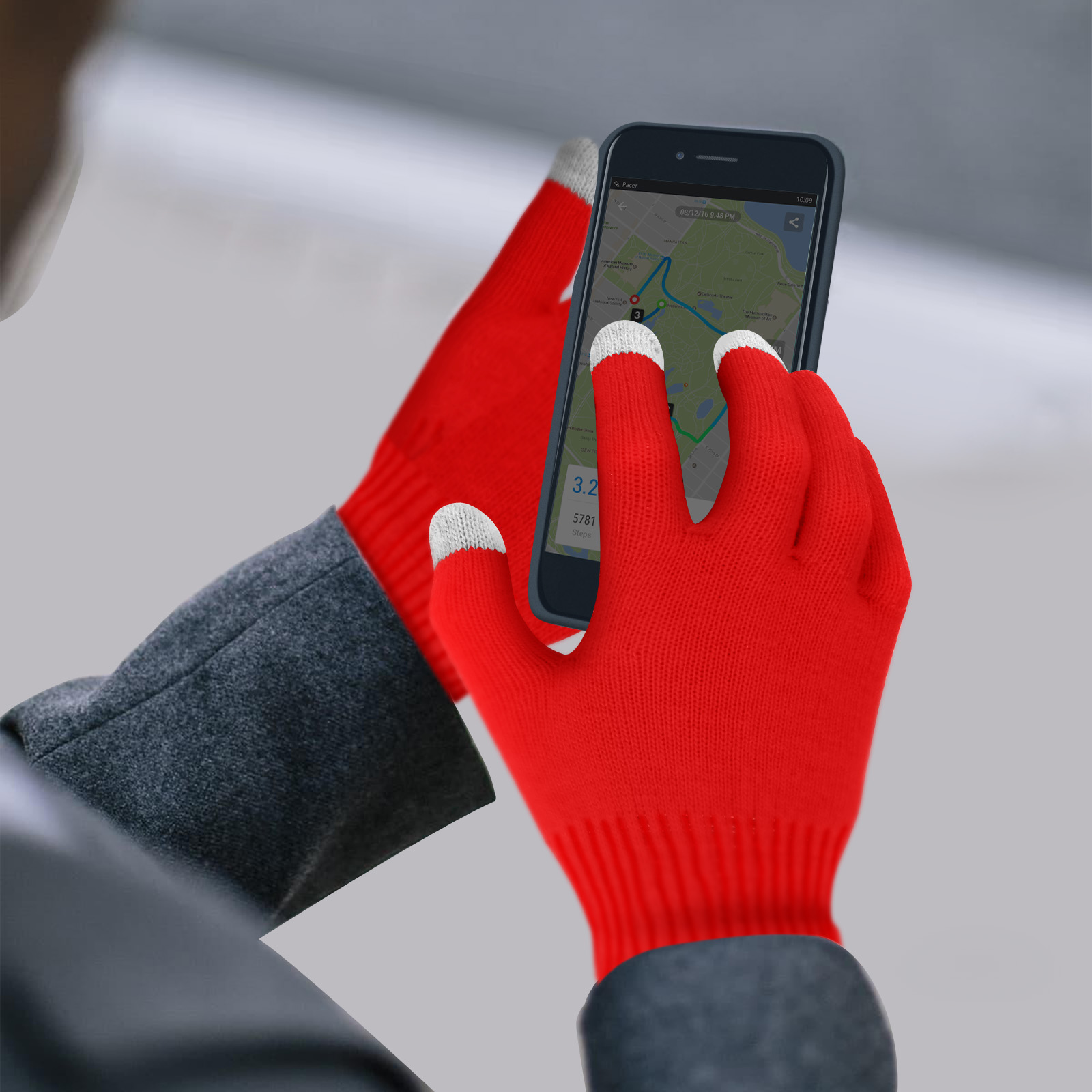 Gants Homme tactiles pour ALCATEL 5V Smartphone Taille M 3 doigts
