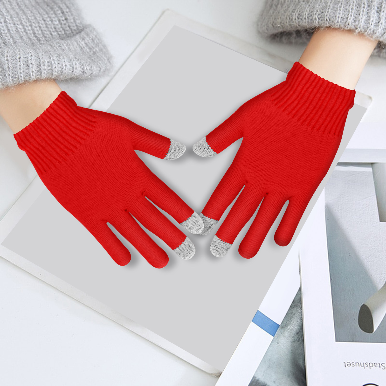 Gants Tactile iGlove Rouge pour Apple iPhone X 10 Smartphone Tablette