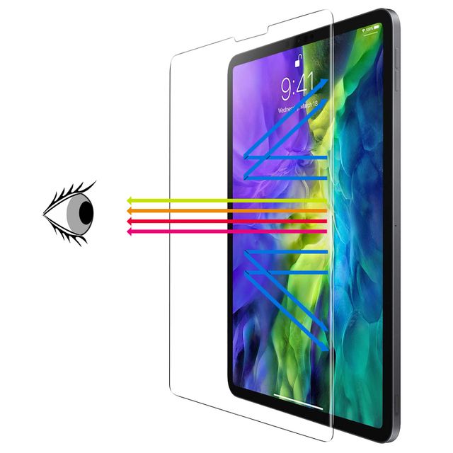 iPad 2020 A2428 Film Protecteur Yeux Lumière Bleue Verre ESR Trempé Ecran Vitre 