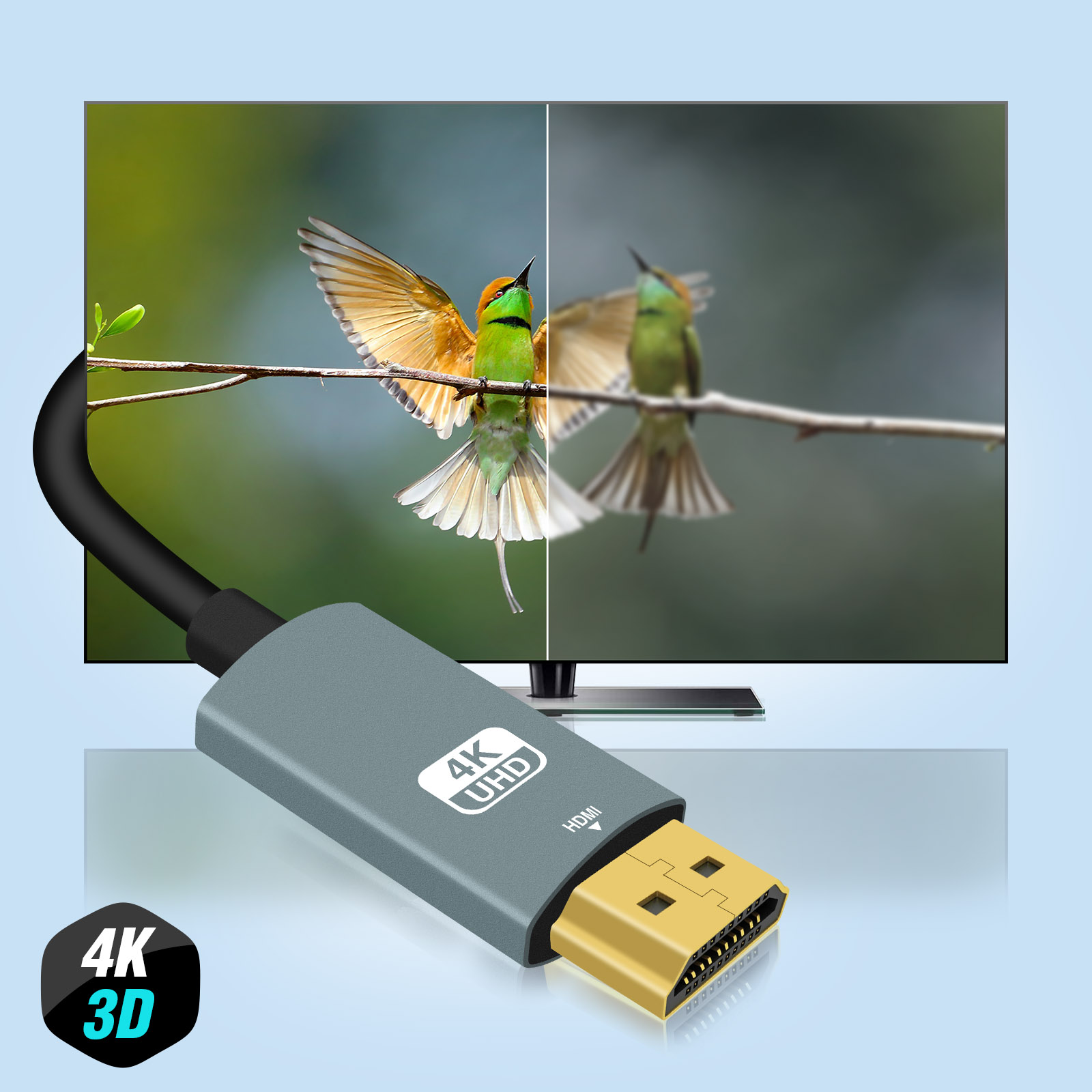 Câble USB-C / HDMI 2.0 4K UHD Haute Vitesse, 2m, iHower - Noir - Français