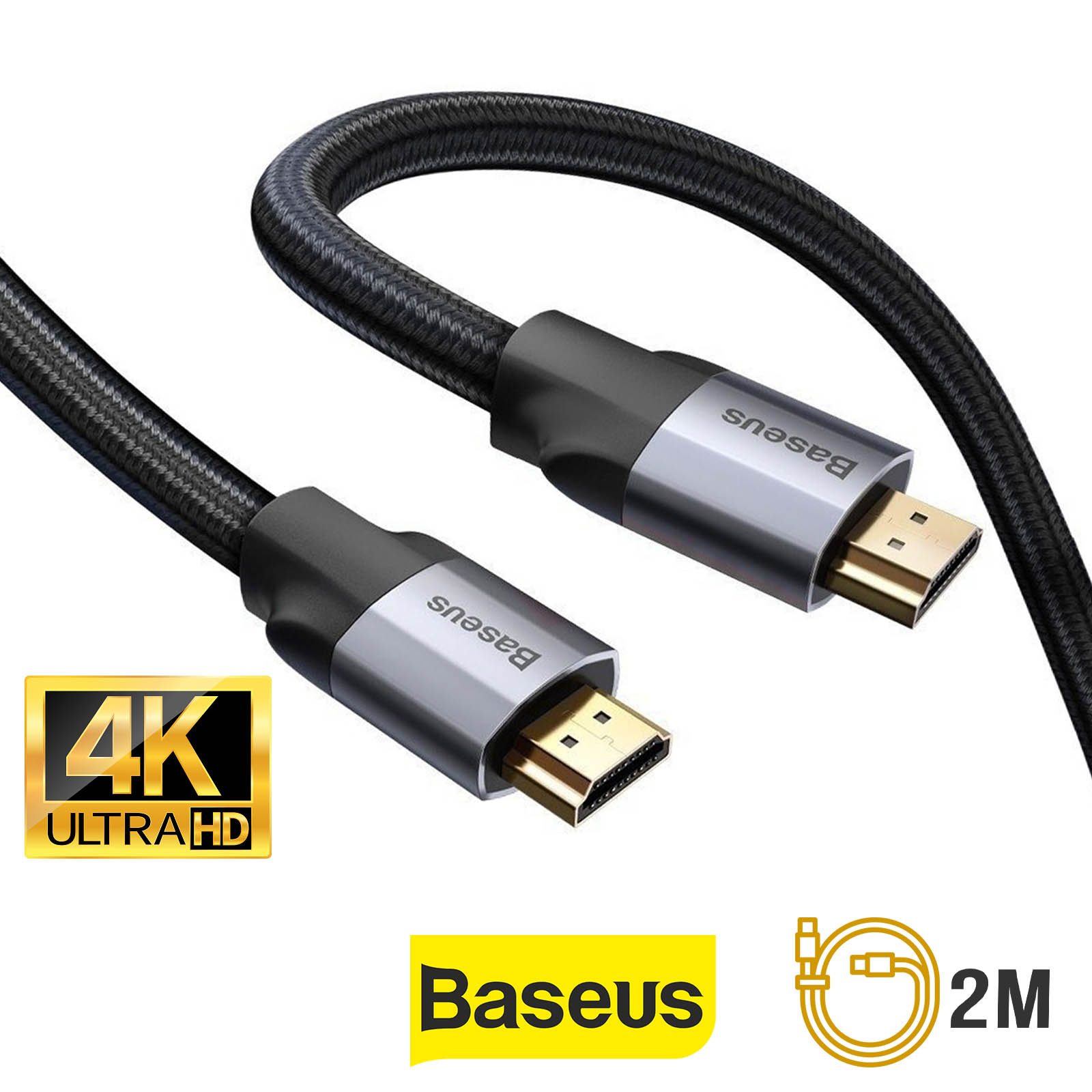 Câble HDMI 4K en Nylon Tressé avec Longueur 2m par Baseus - Noir